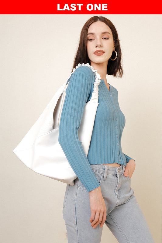 CART READY SHOULDER TOTE BAG IN WHITE