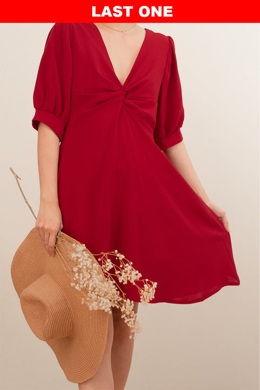 CHARLOTTE DRESS IN MAROON