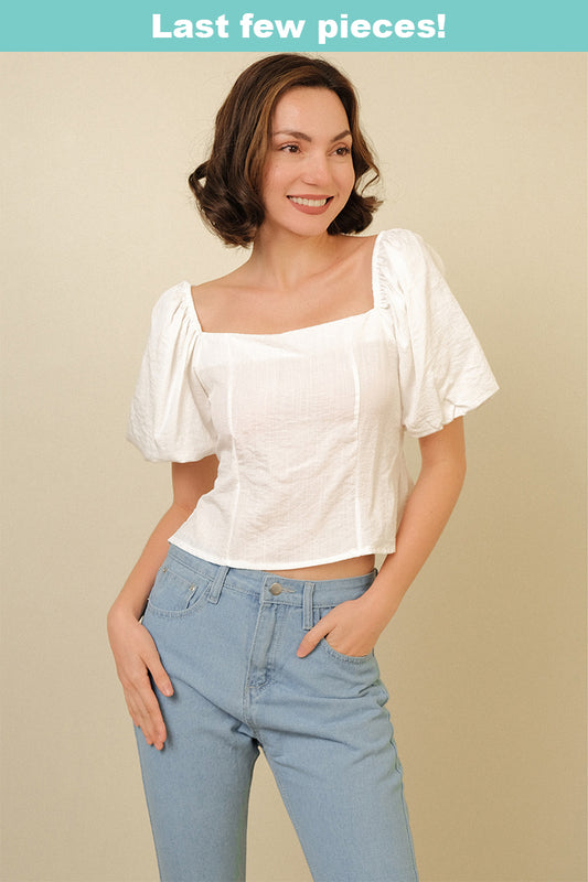 GENEVIEVE TOP IN WHITE