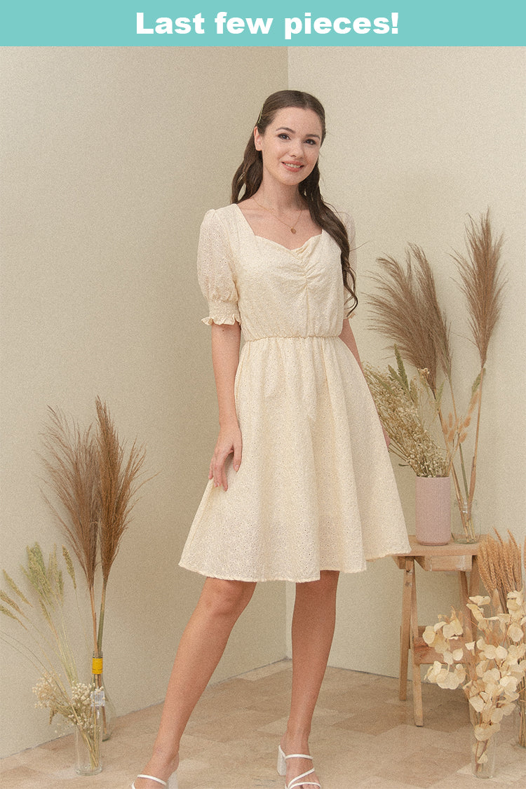 LOUELLA DRESS IN CREAM – POPCHIC LOUELLA DRESS IN CREAM – POPCHIC