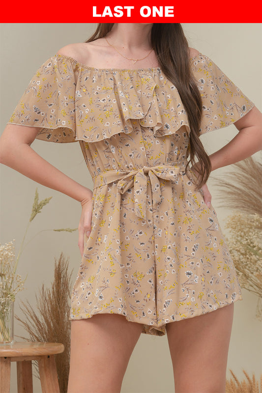 SADIE ROMPER IN TAN