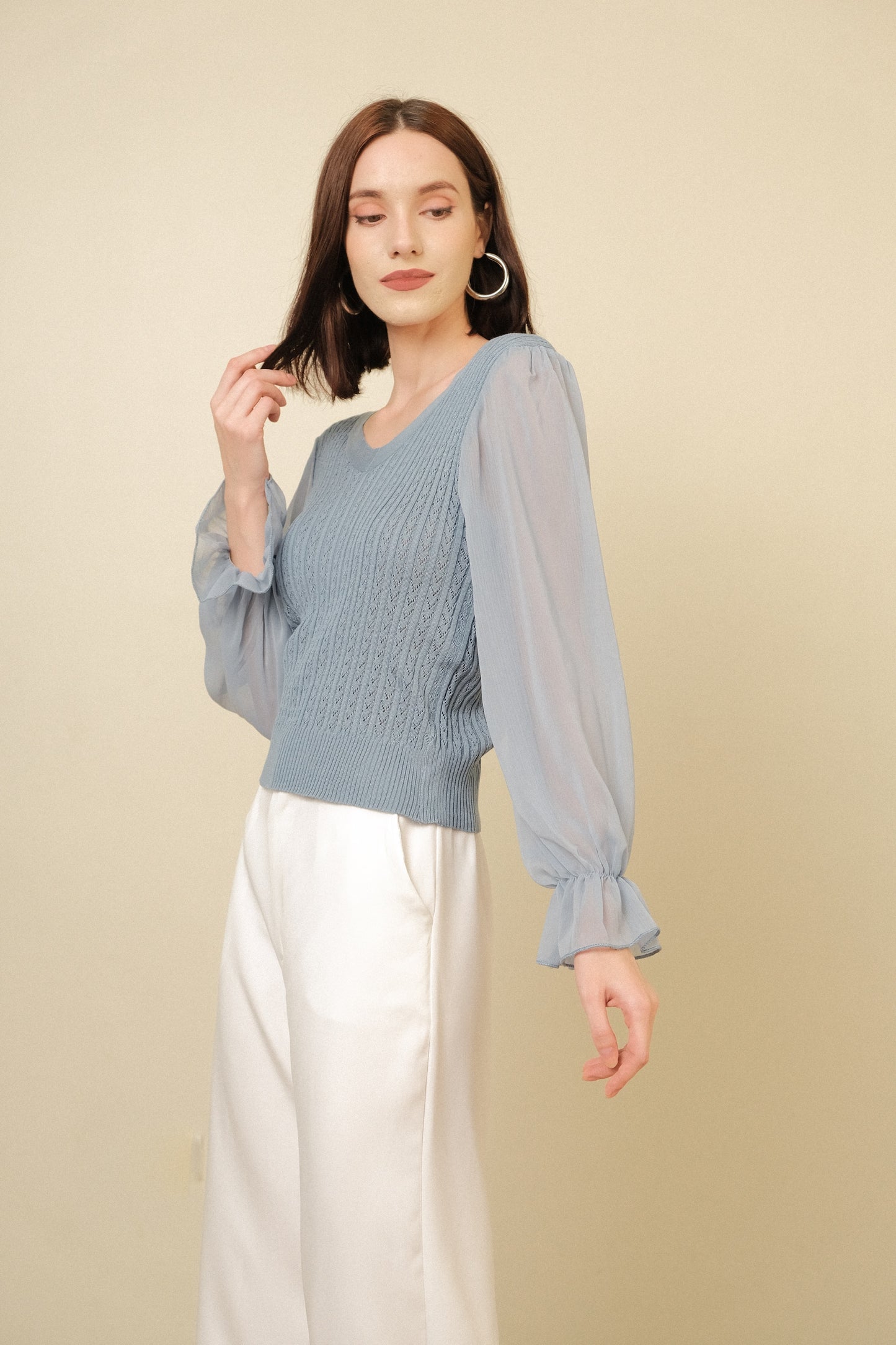 CURTIS TOP IN BLUE