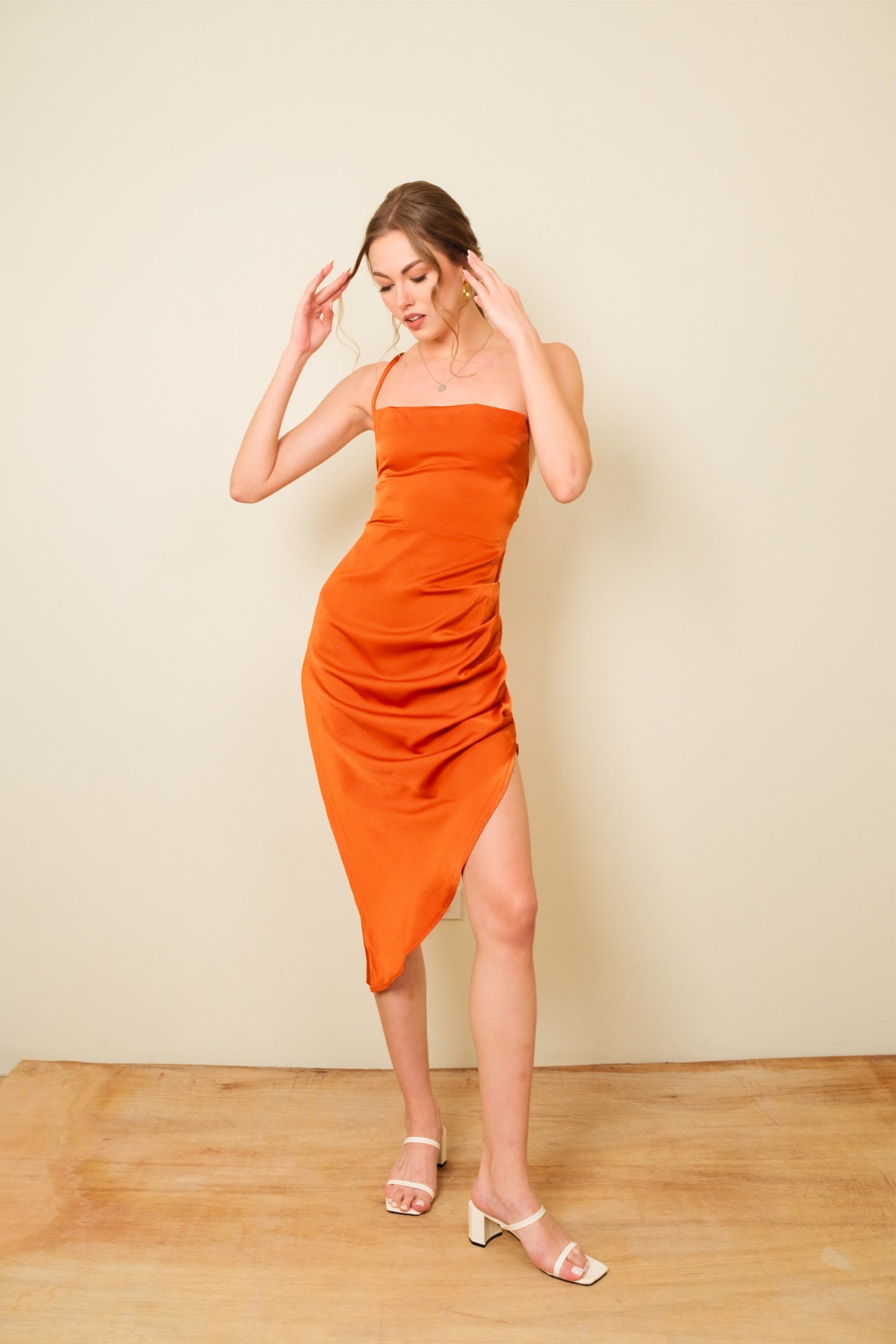CYRENE DRESS IN RUST