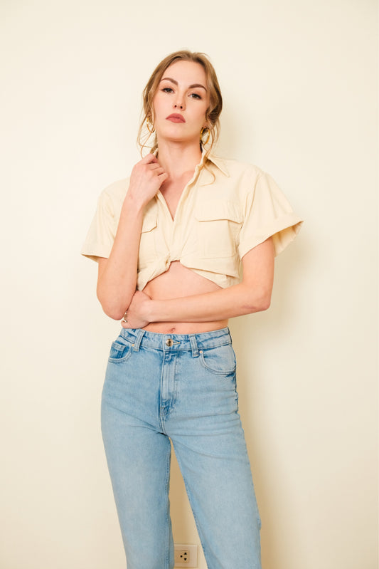 VELLY TOP IN CREAM