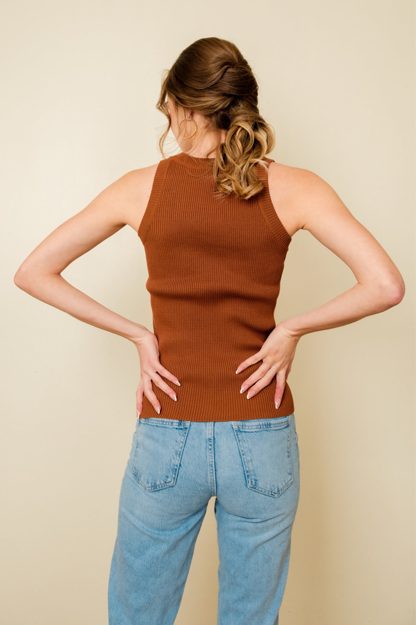 LEI TOP IN BROWN/BEIGE