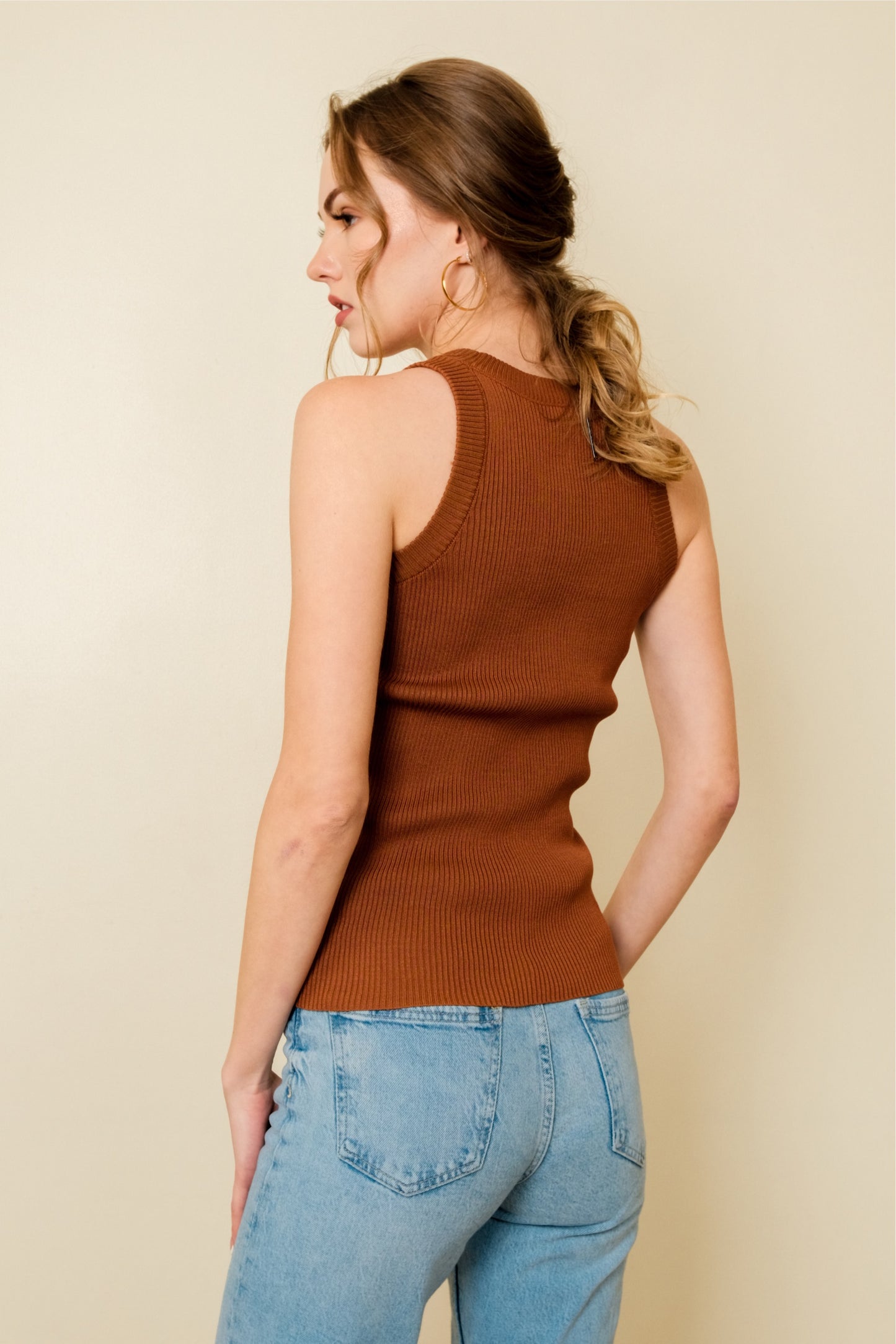 LEI TOP IN BROWN/BEIGE
