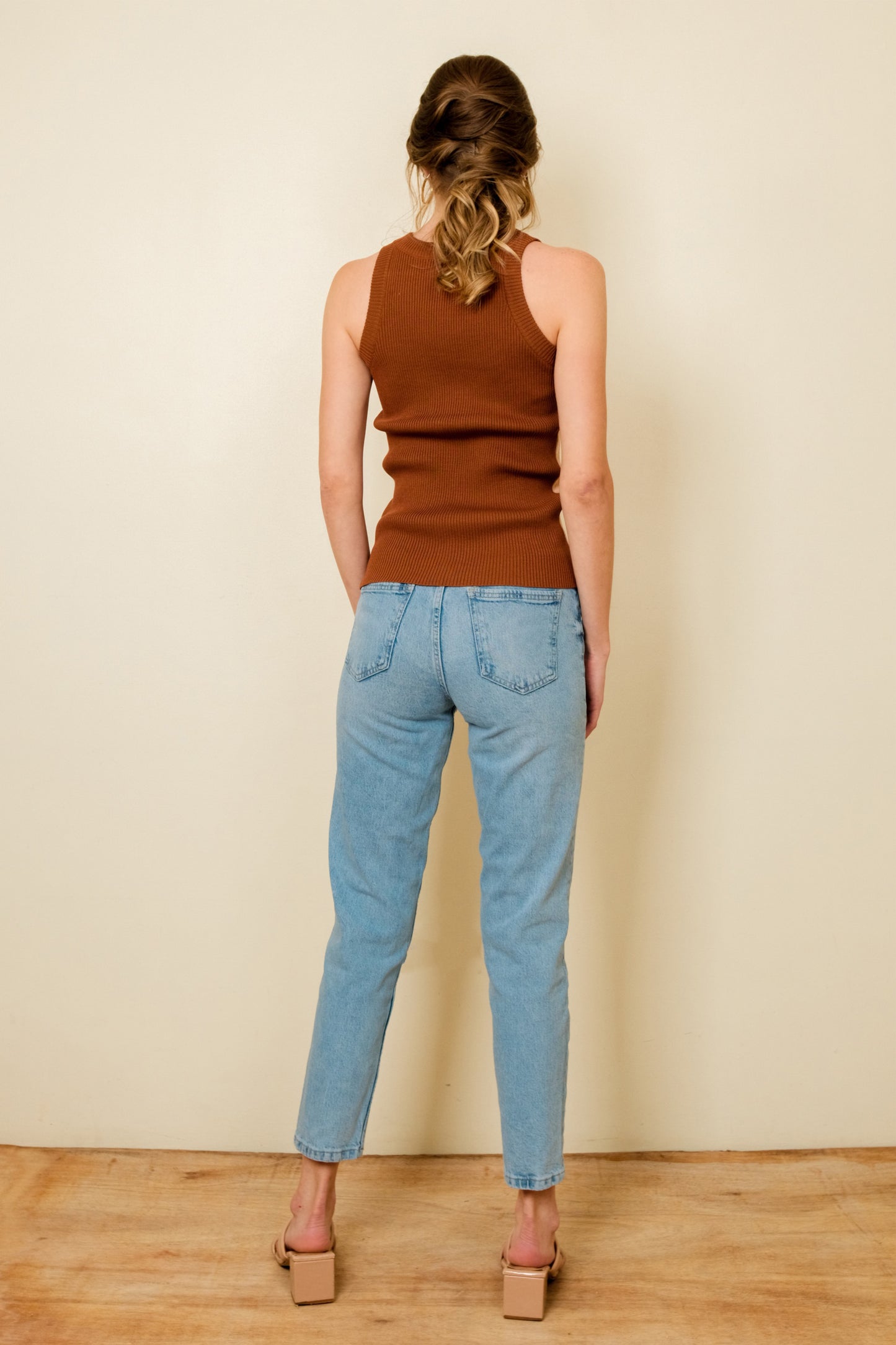 LEI TOP IN BROWN/BEIGE