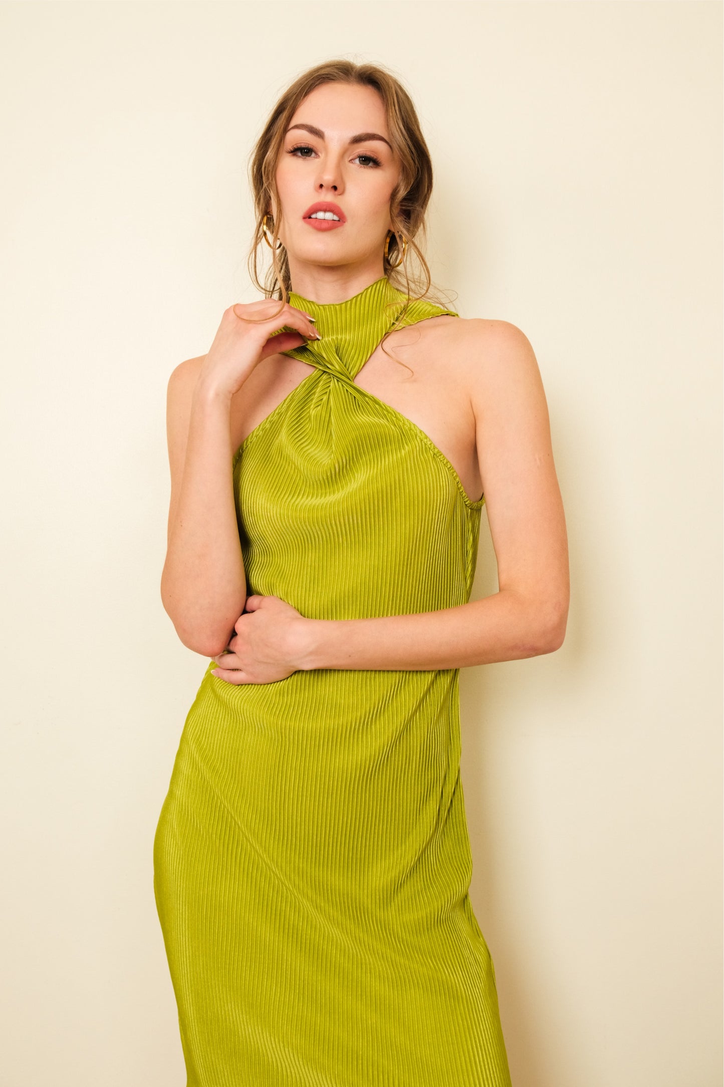 GAILE DRESS IN APPLE GREEN