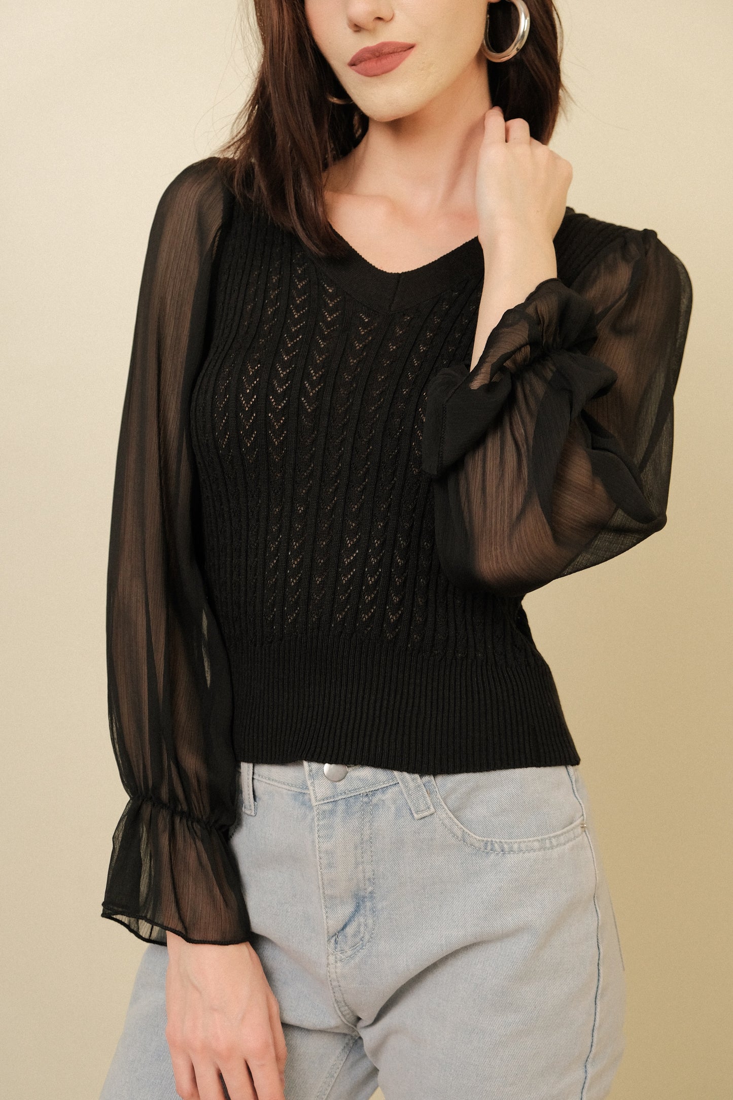 CURTIS TOP IN BLACK
