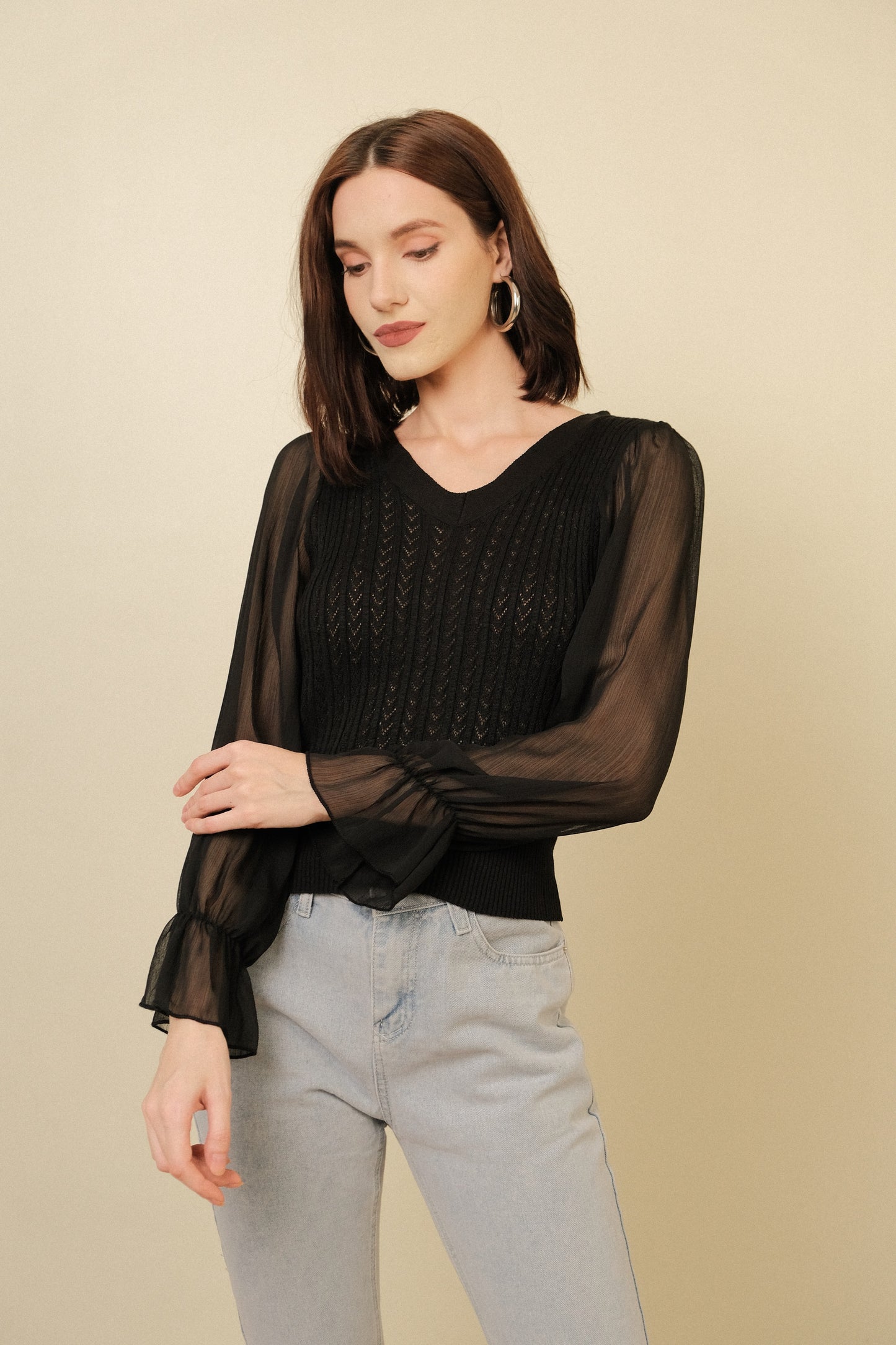 CURTIS TOP IN BLACK