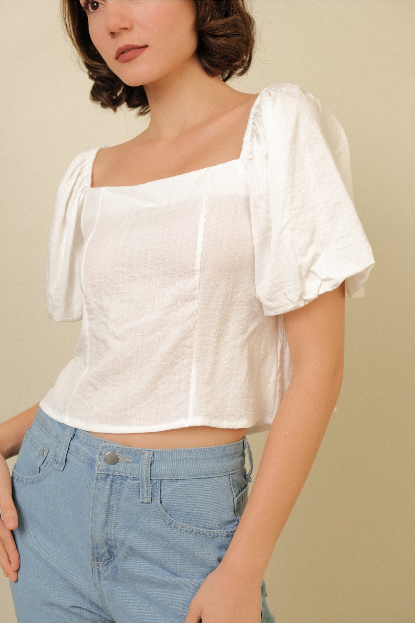 GENEVIEVE TOP IN WHITE