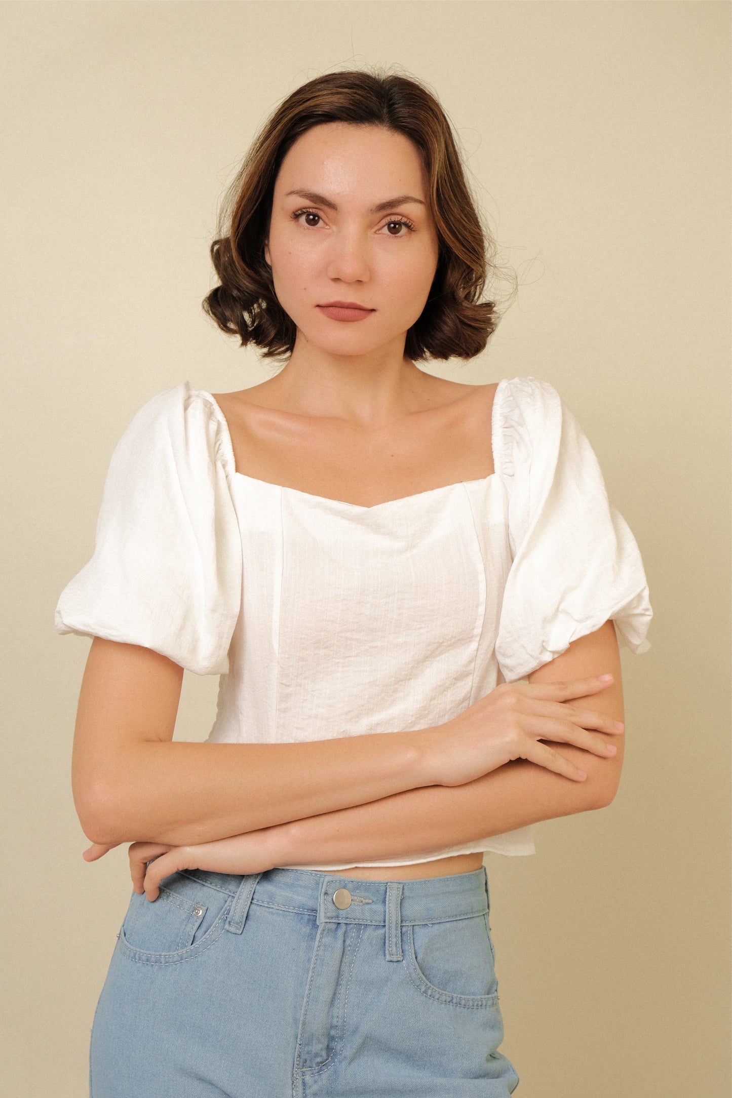 GENEVIEVE TOP IN WHITE