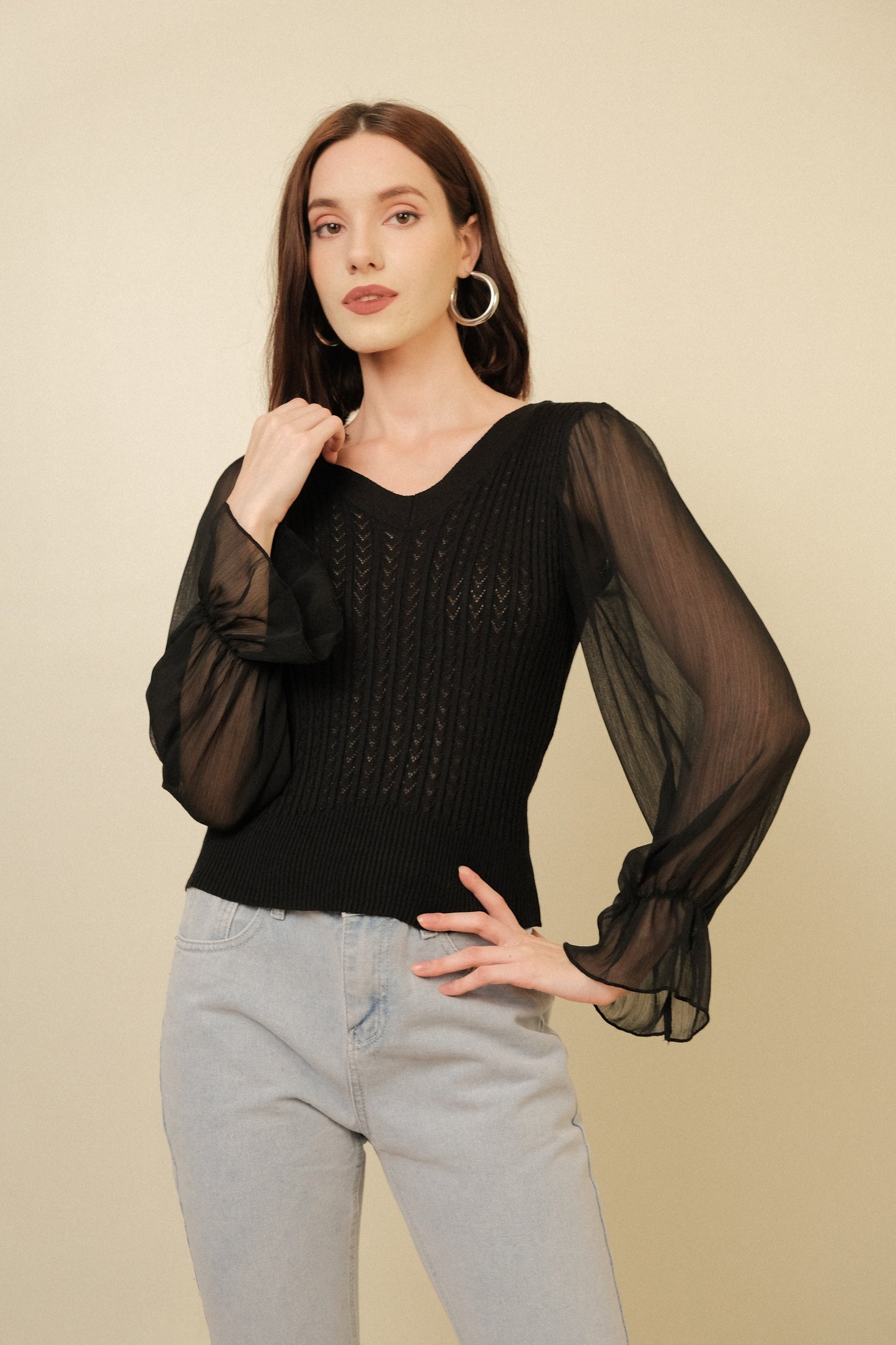 CURTIS TOP IN BLACK