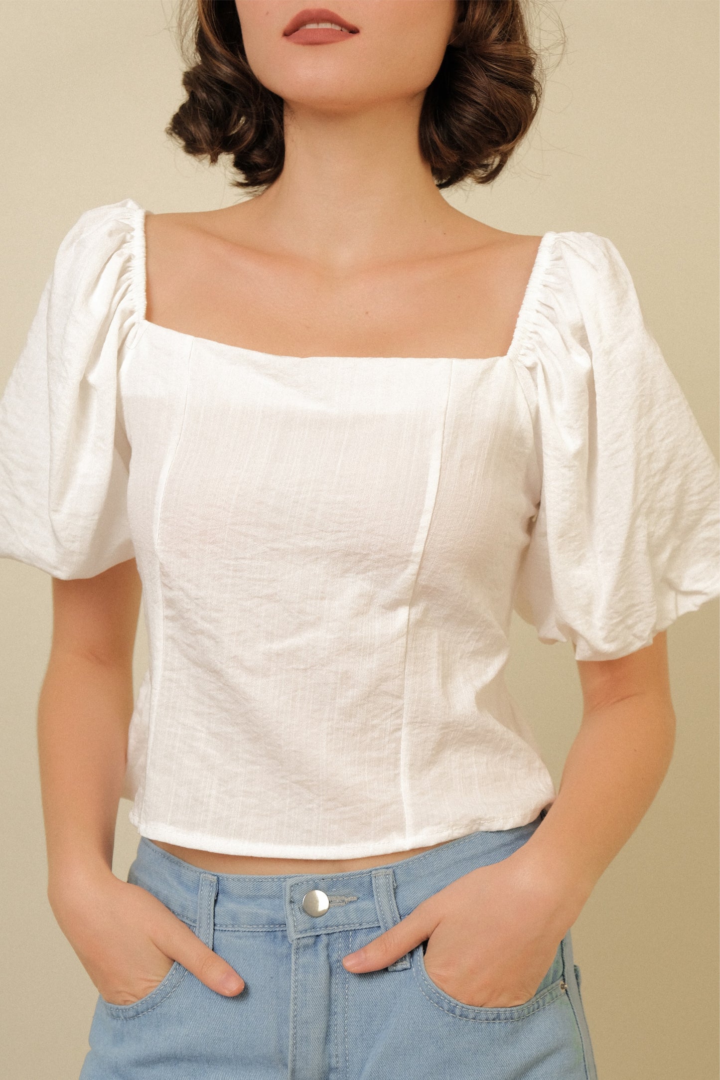 GENEVIEVE TOP IN WHITE