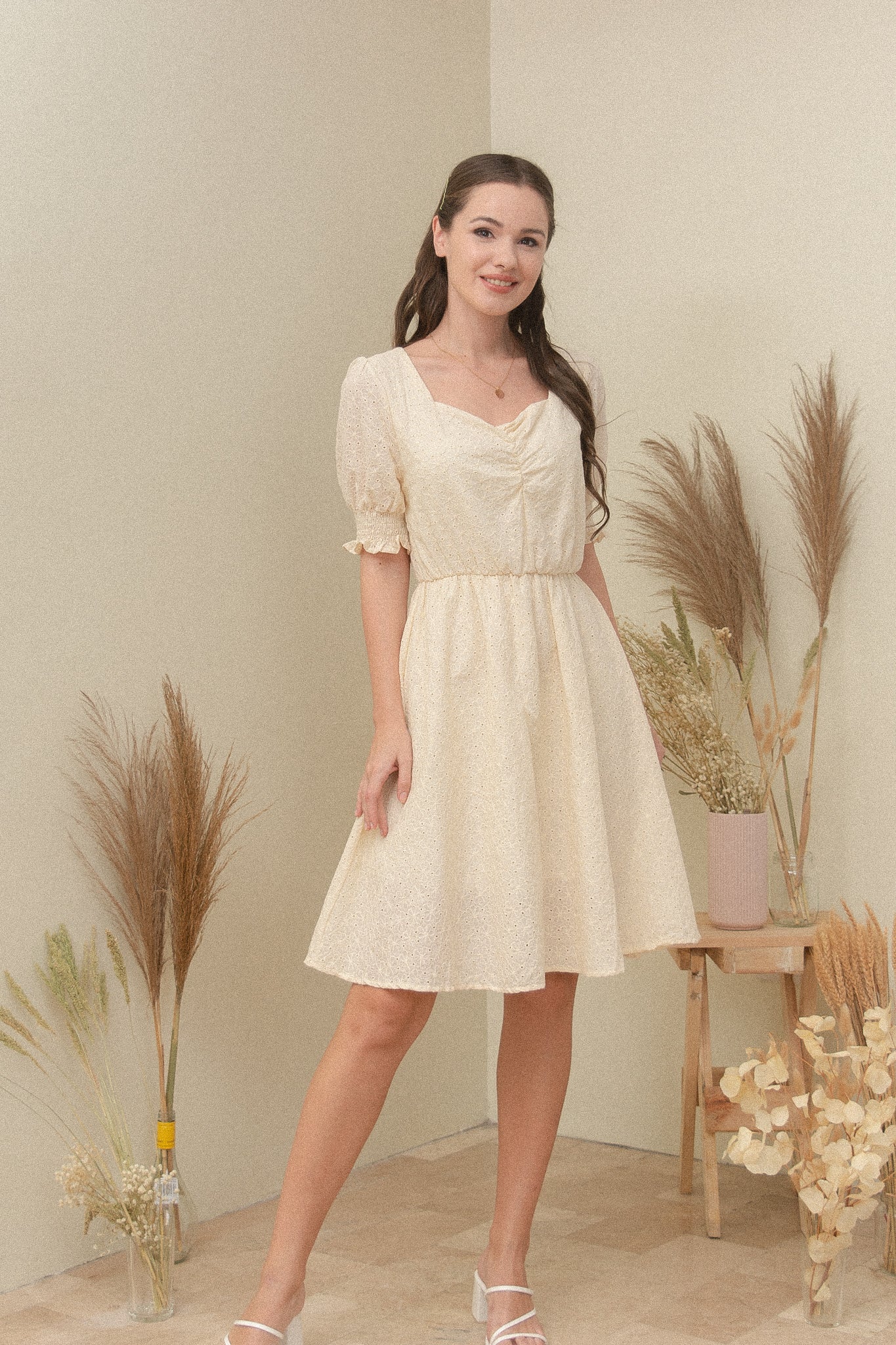 LOUELLA DRESS IN CREAM
