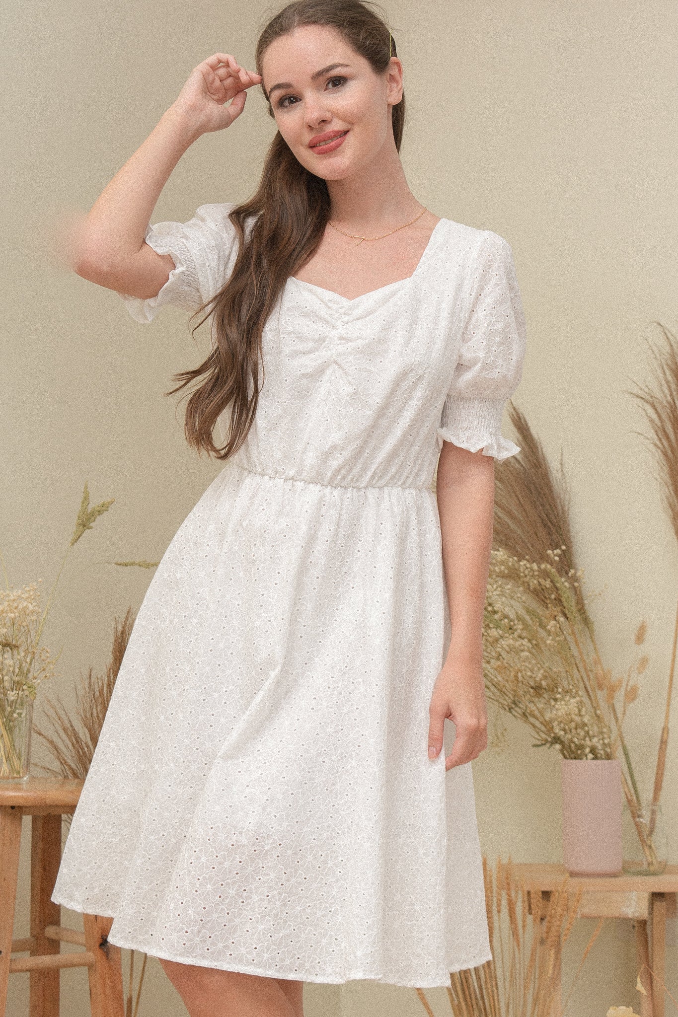 LOUELLA DRESS IN WHITE