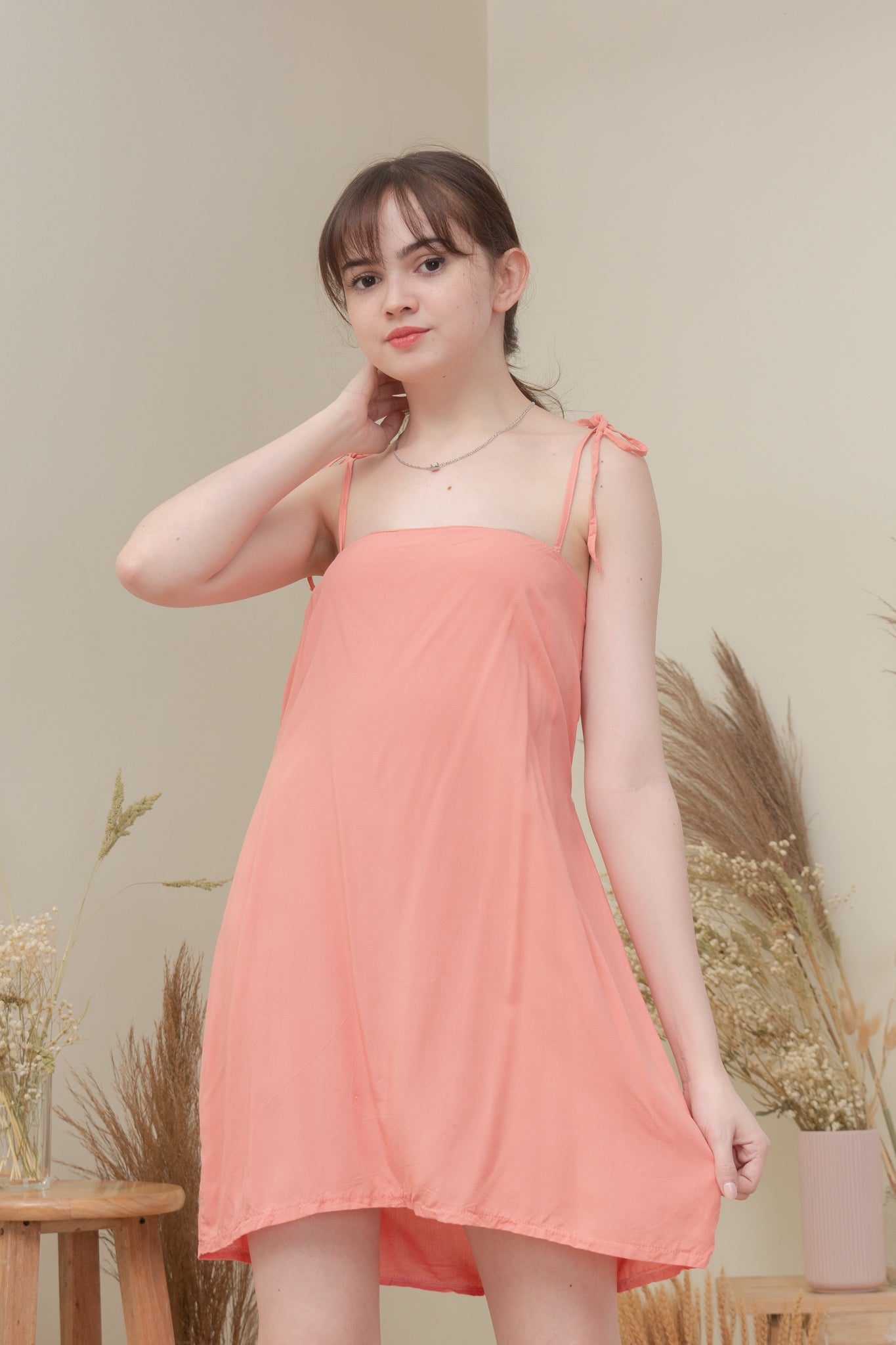 LENNON DRESS IN PEACH