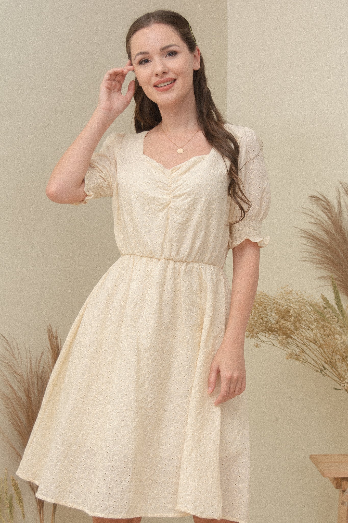 LOUELLA DRESS IN CREAM