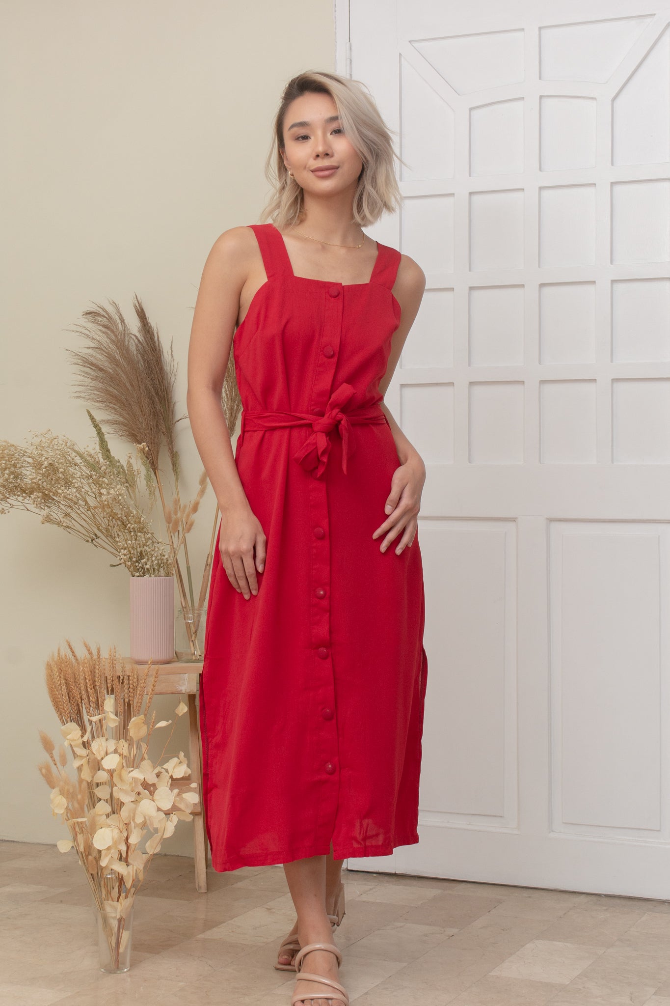CORA DRESS IN MAROON