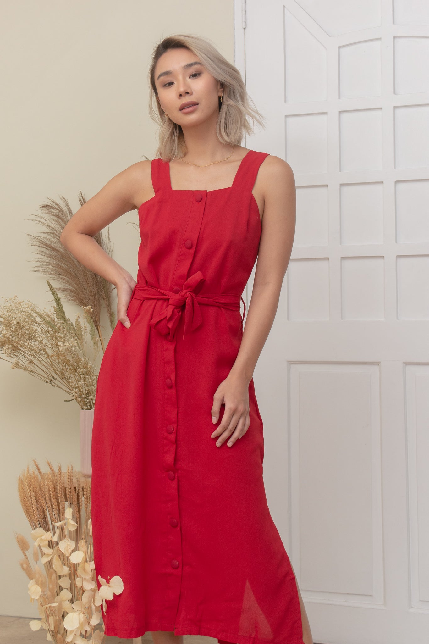CORA DRESS IN MAROON