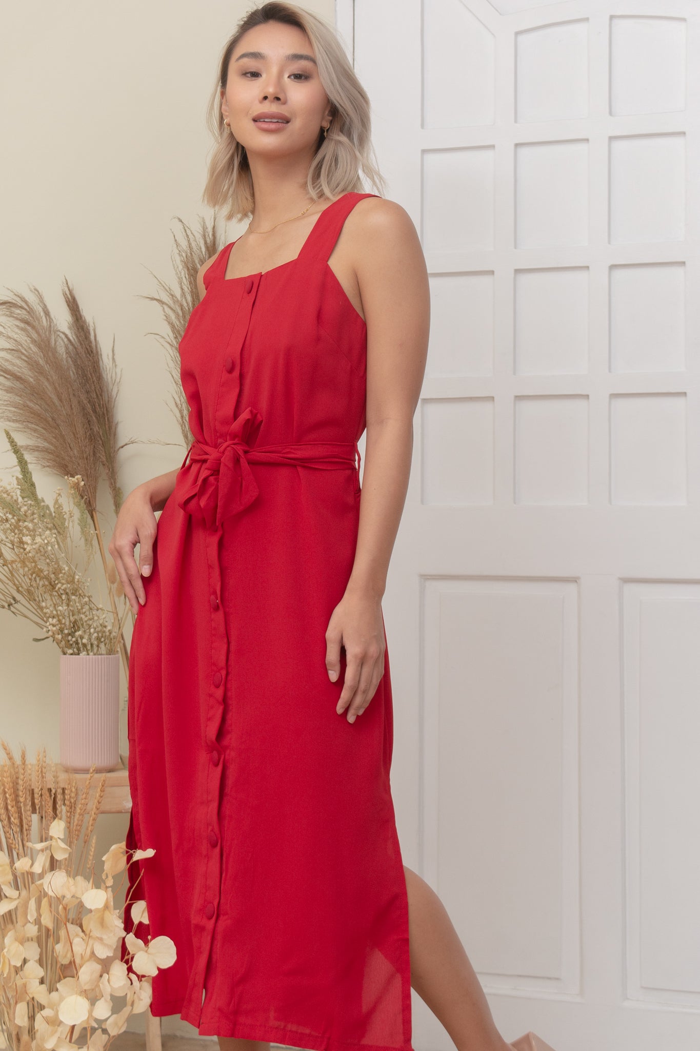 CORA DRESS IN MAROON