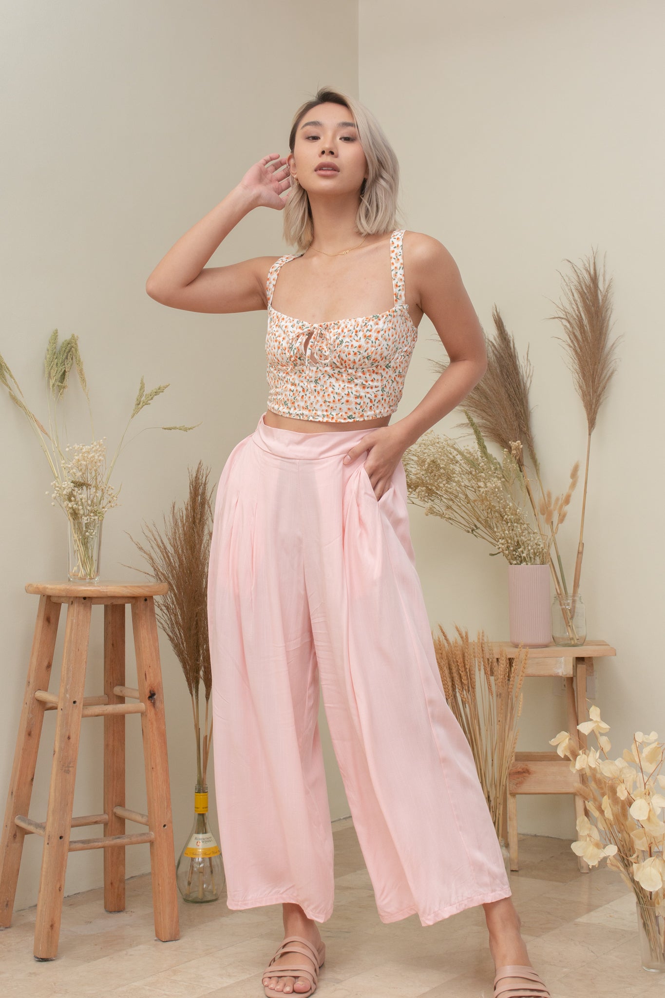 NOELLE PANTS IN BABY PINK