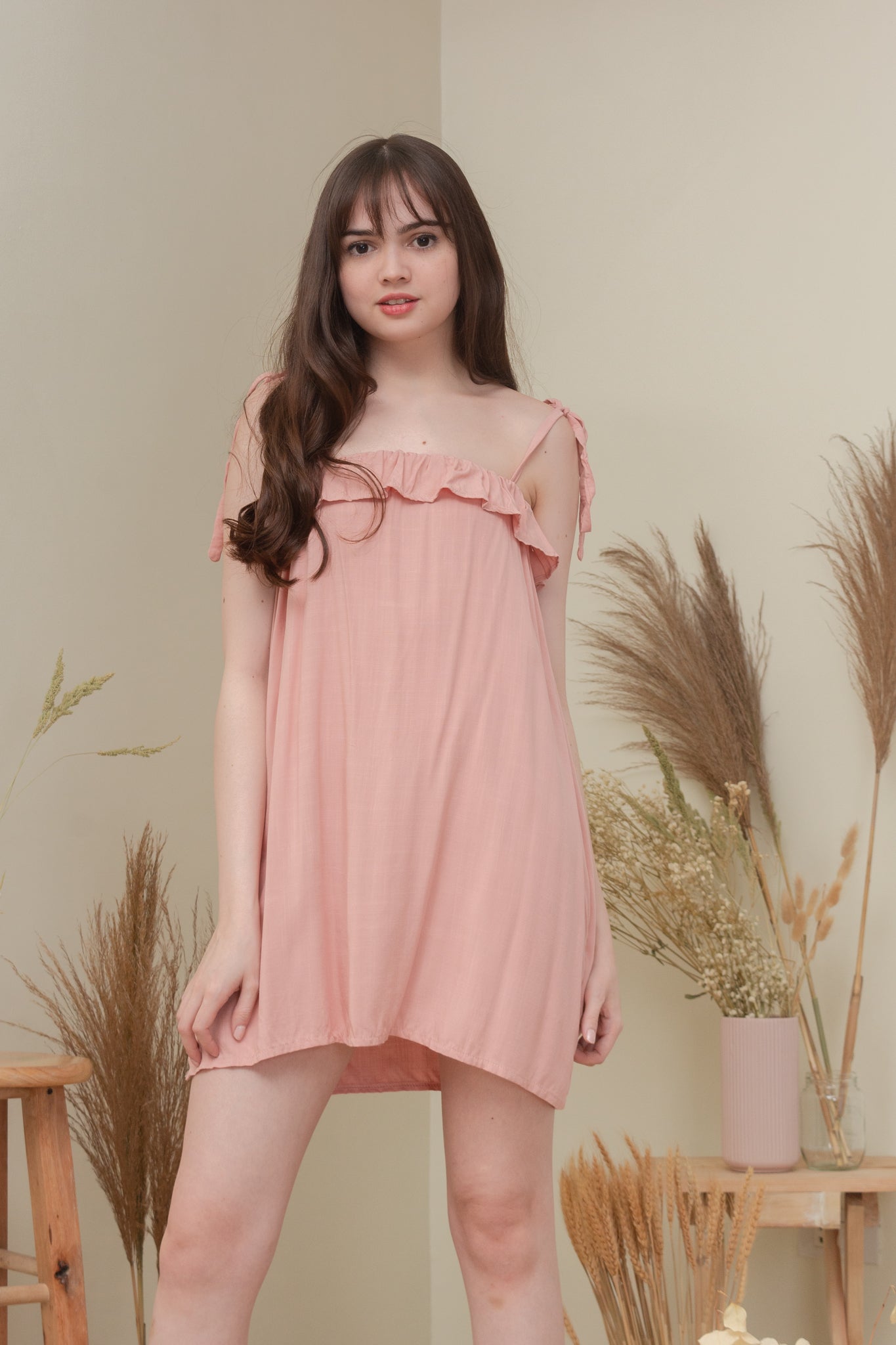 ARIELLA DRESS IN NUDE PINK