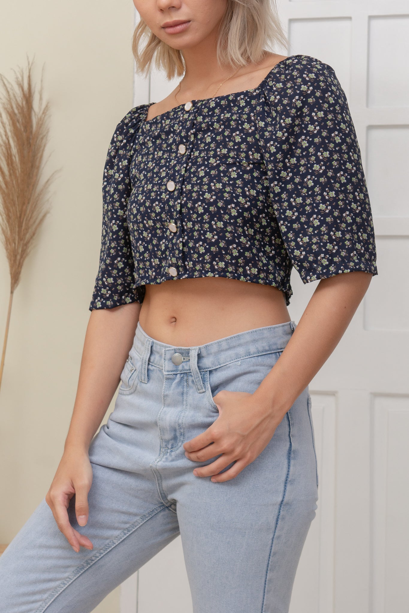 QUINN TOP IN NAVY BLUE