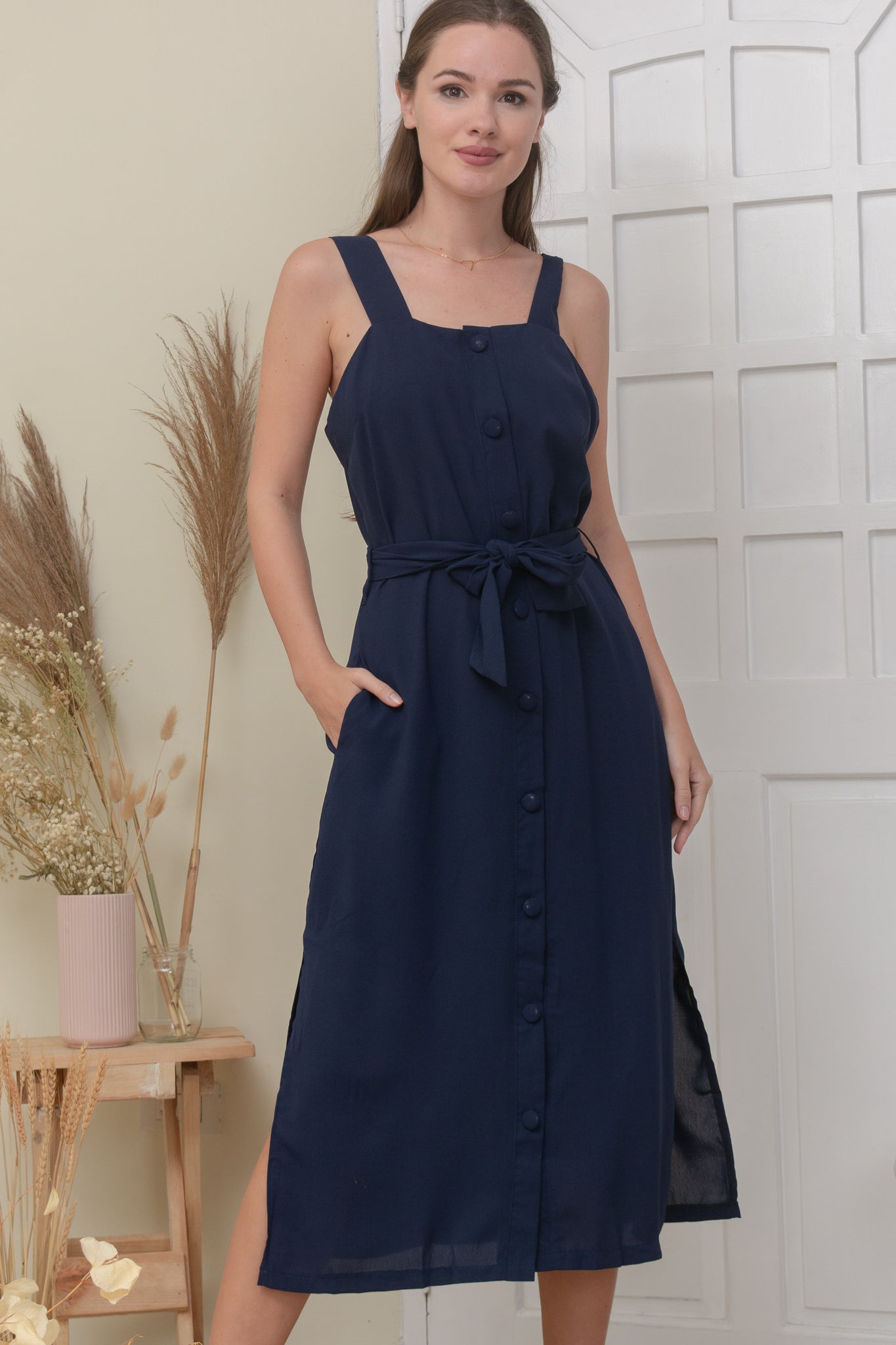 CORA DRESS IN NAVY BLUE