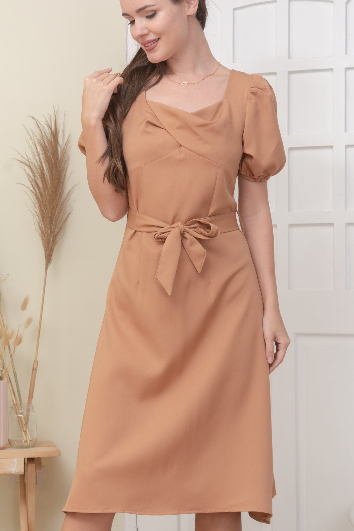 BLAKE DRESS IN ALMOND