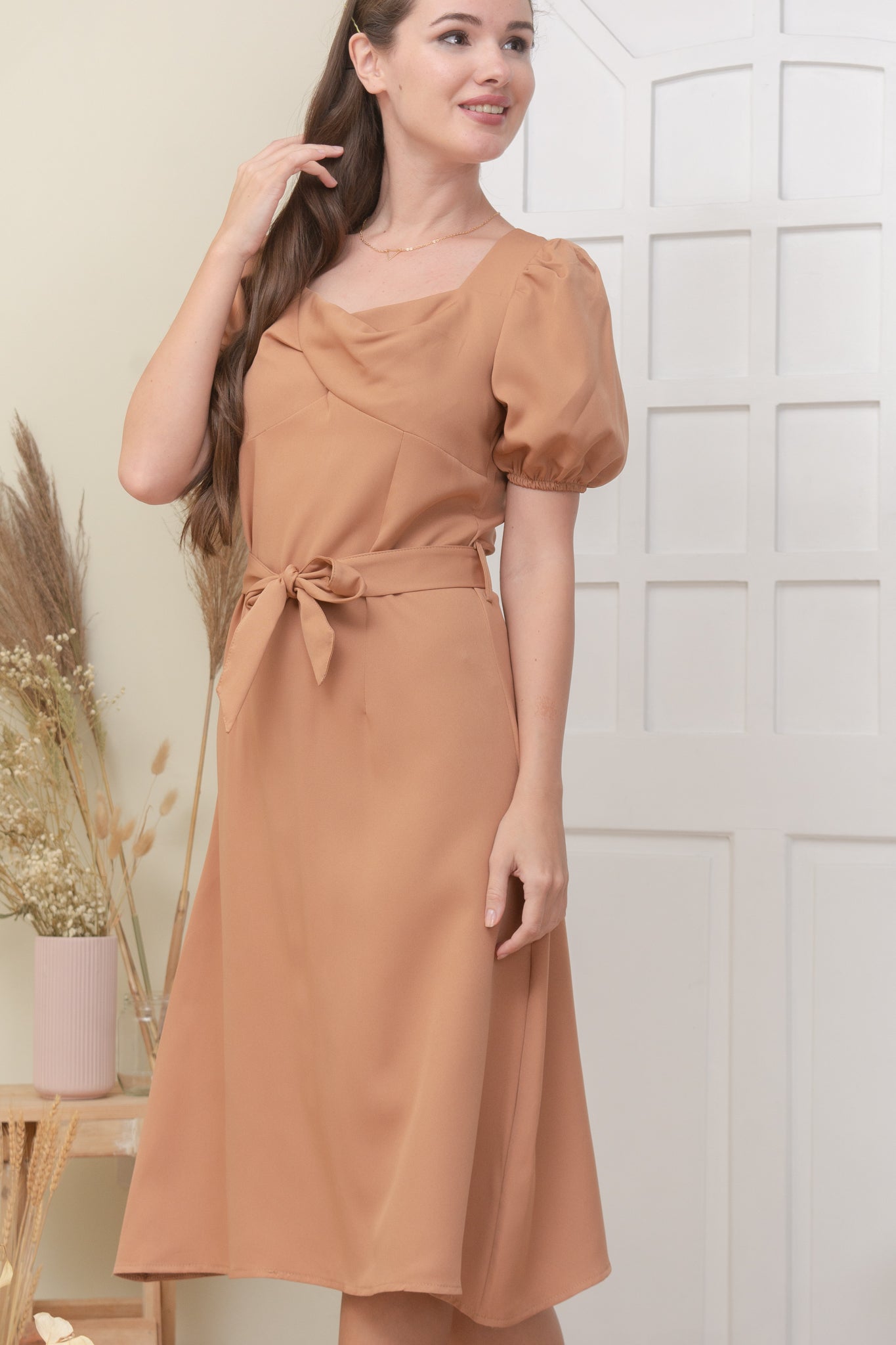 BLAKE DRESS IN ALMOND