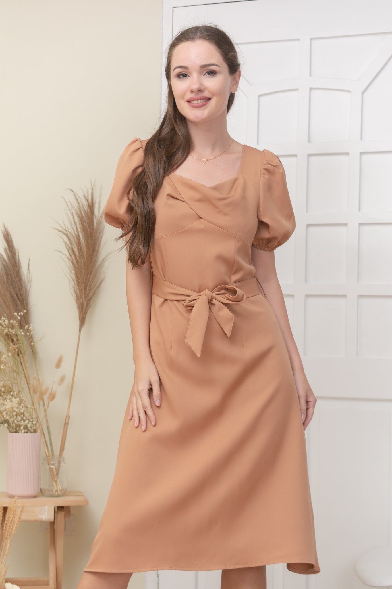 BLAKE DRESS IN ALMOND