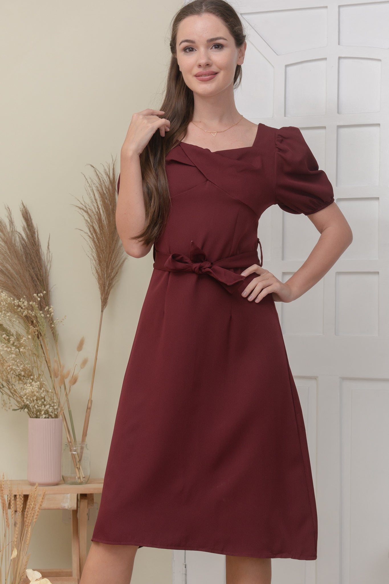 BLAKE DRESS IN MAROON