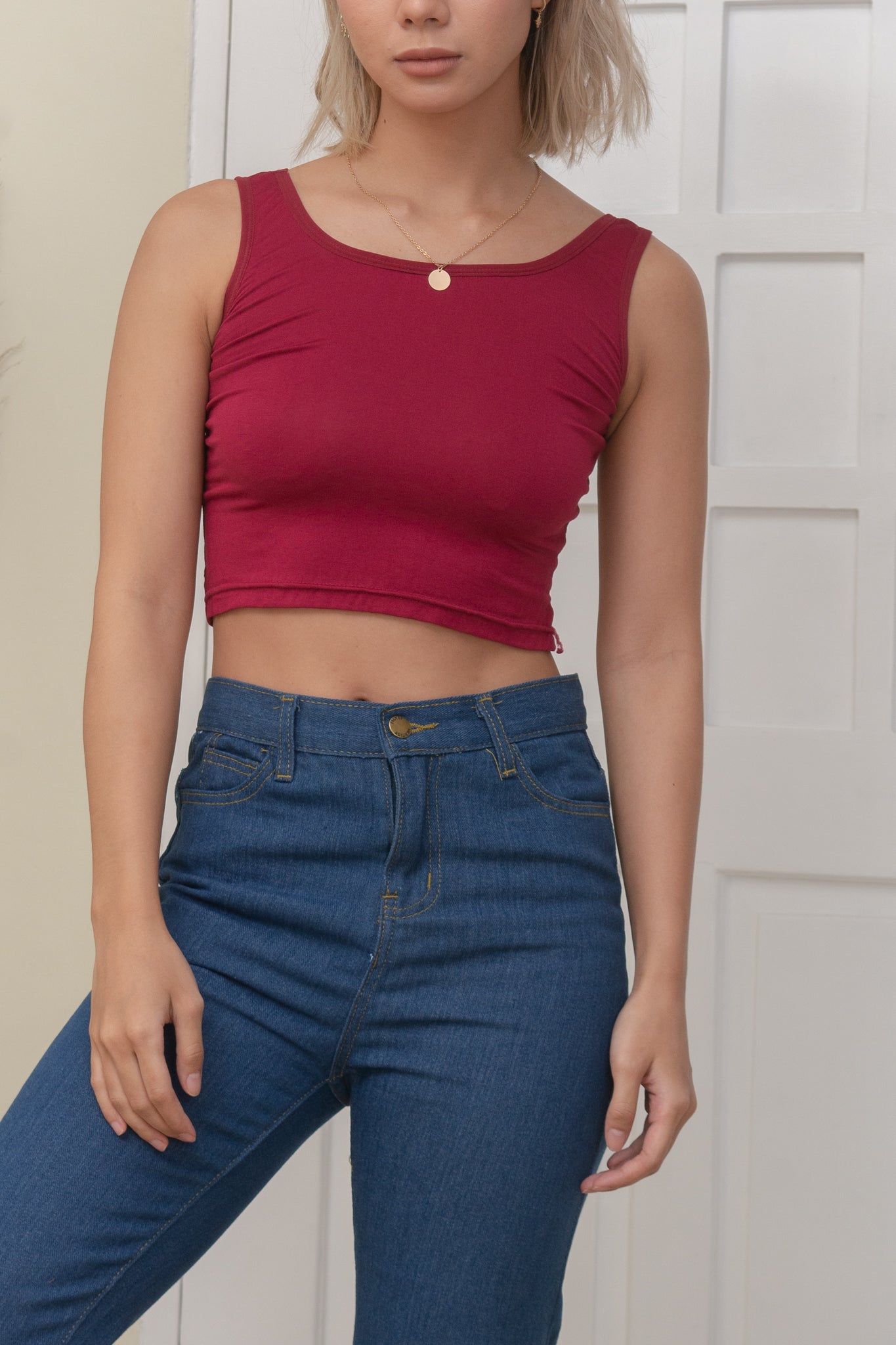 ROWAN CROP TOP IN MAROON