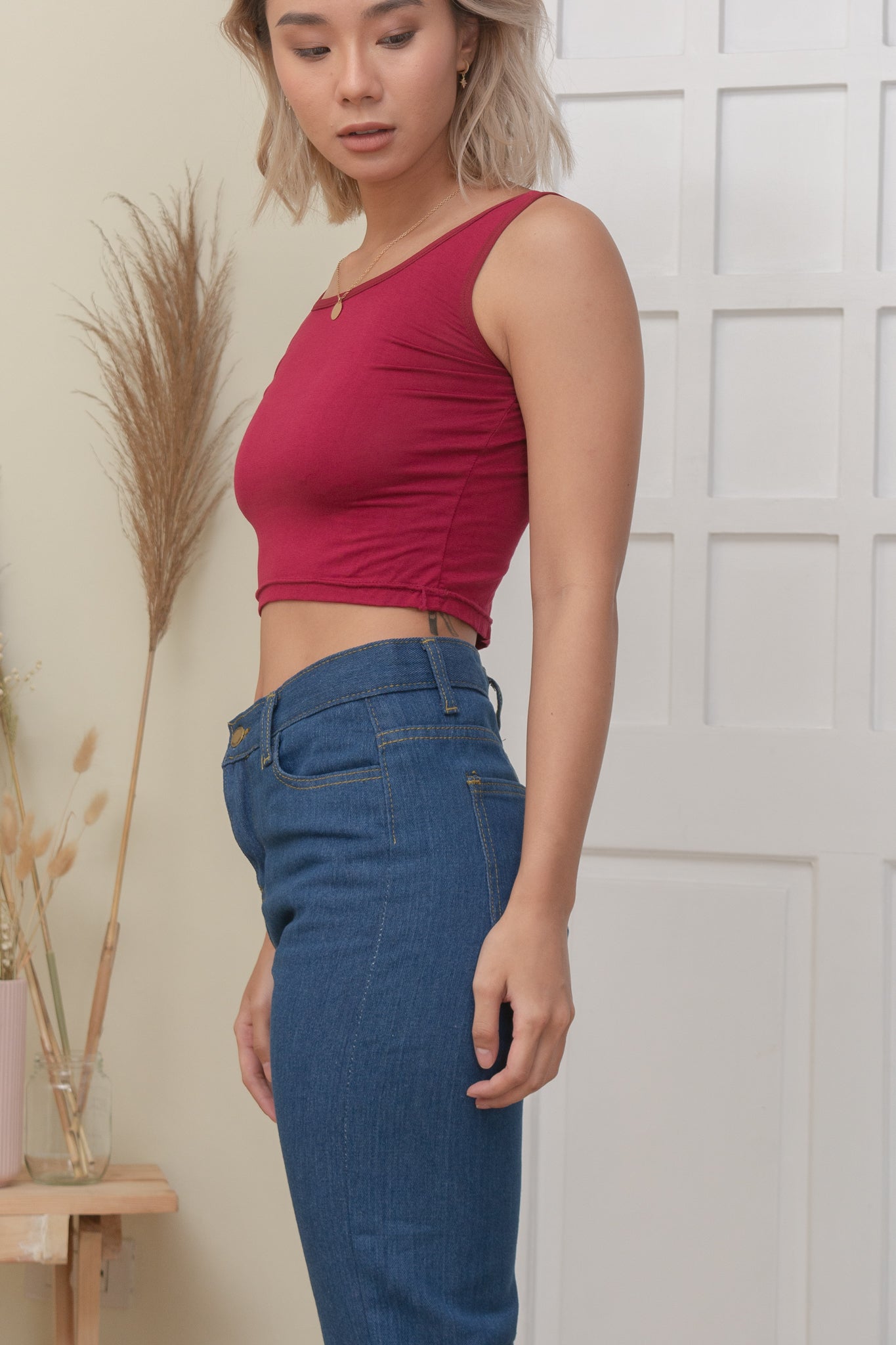 ROWAN CROP TOP IN MAROON