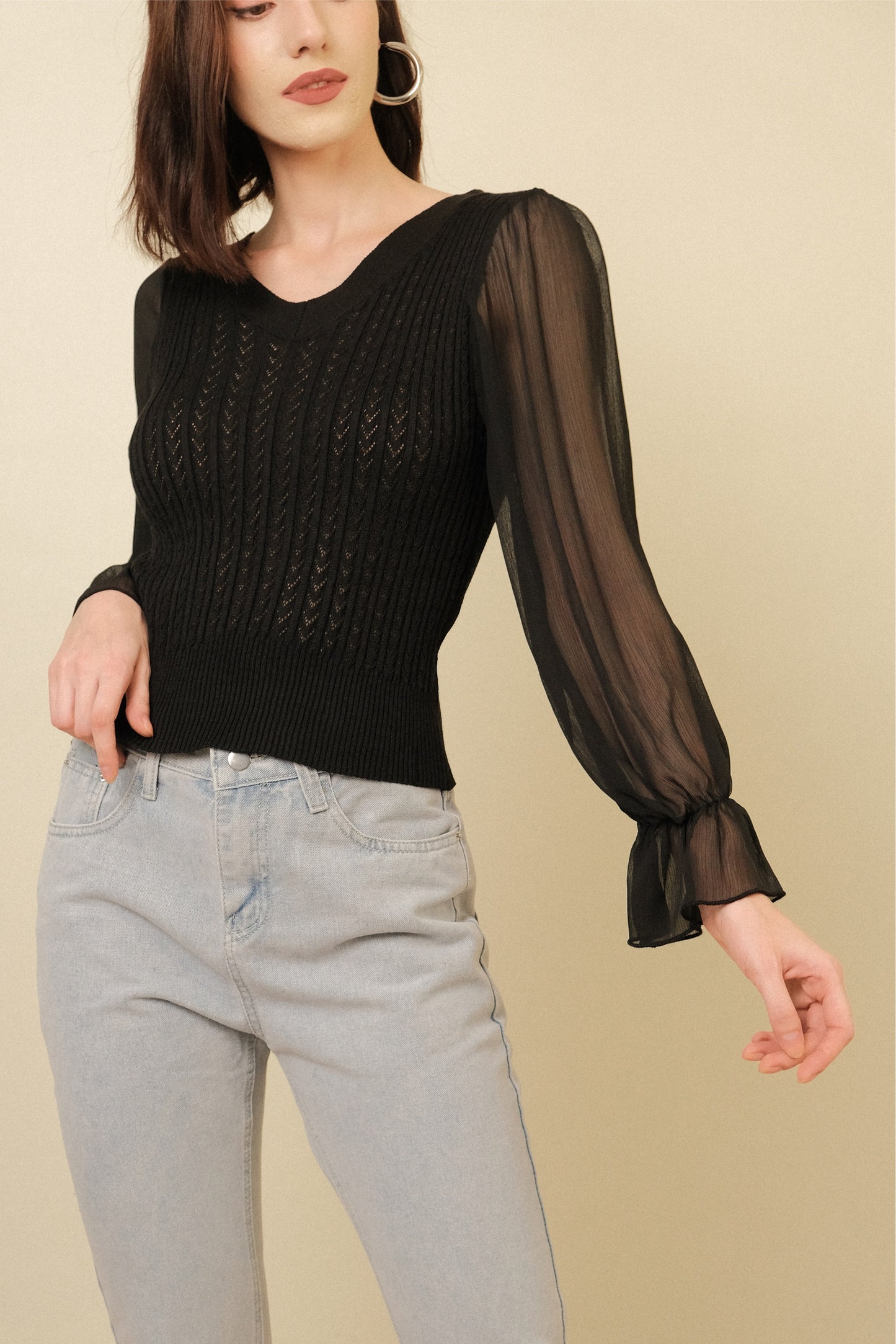 CURTIS TOP IN BLACK