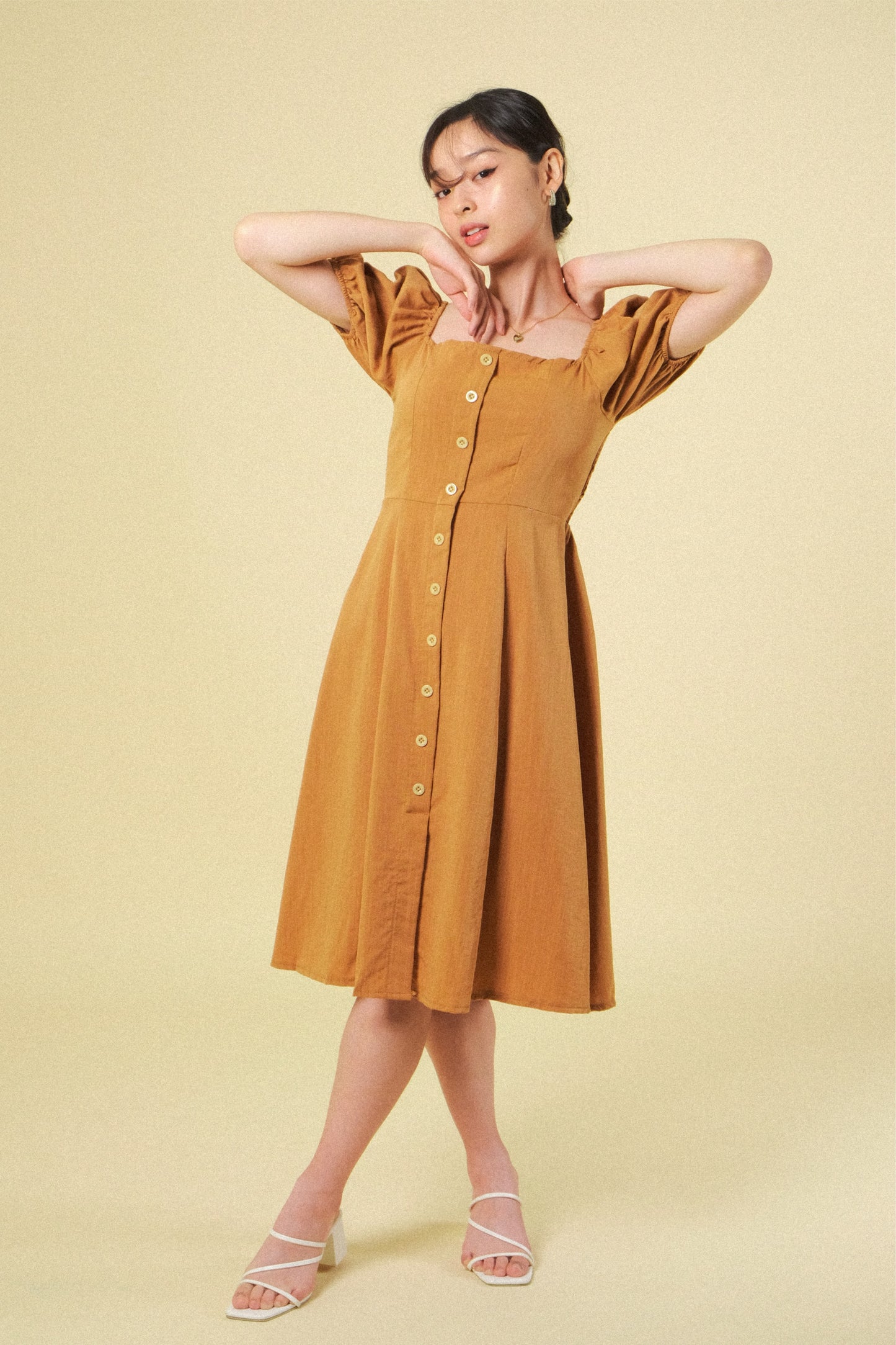FRANCESCA DRESS IN TAWNY BROWN