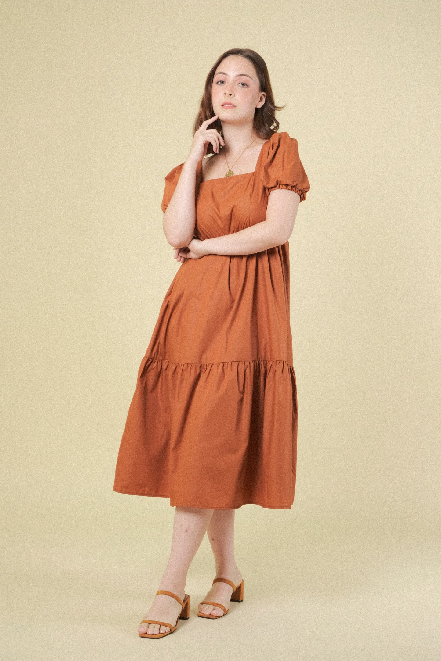 LUCILLE DRESS IN RUST