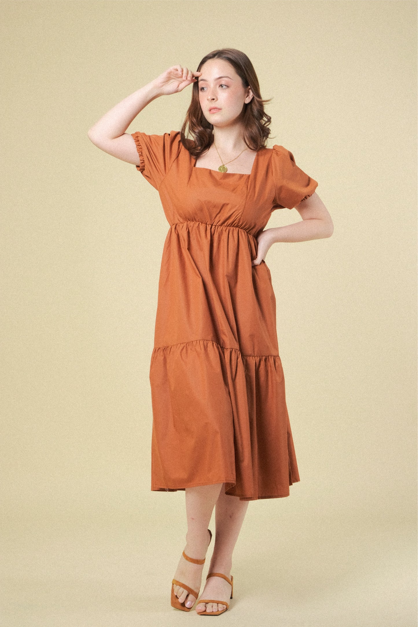 LUCILLE DRESS IN RUST