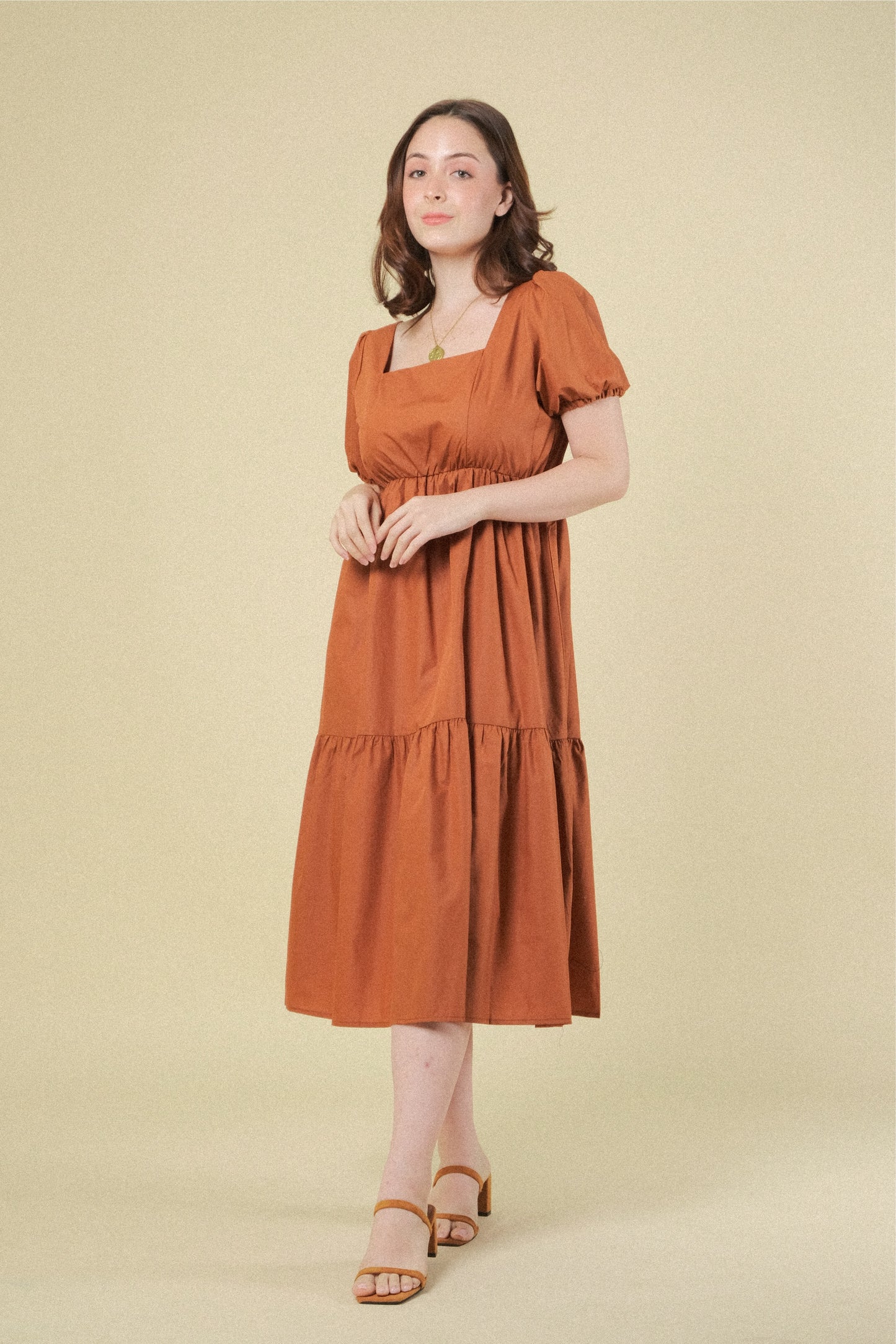 LUCILLE DRESS IN RUST