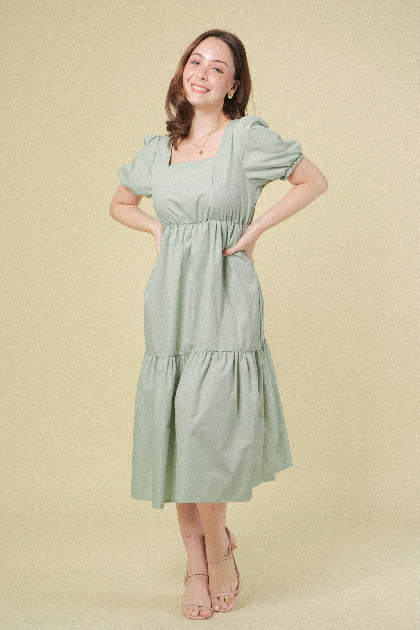 LUCILLE DRESS IN LAUREL GREEN