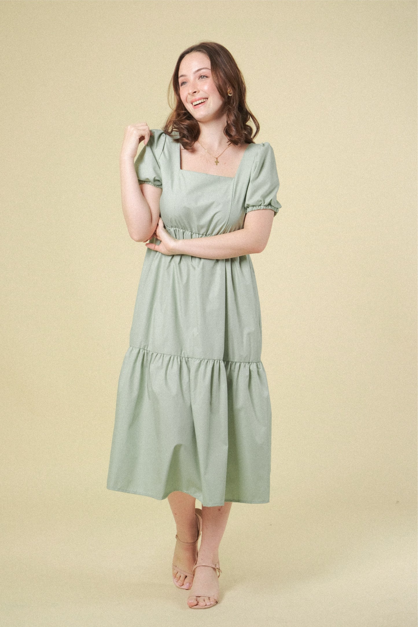 LUCILLE DRESS IN LAUREL GREEN