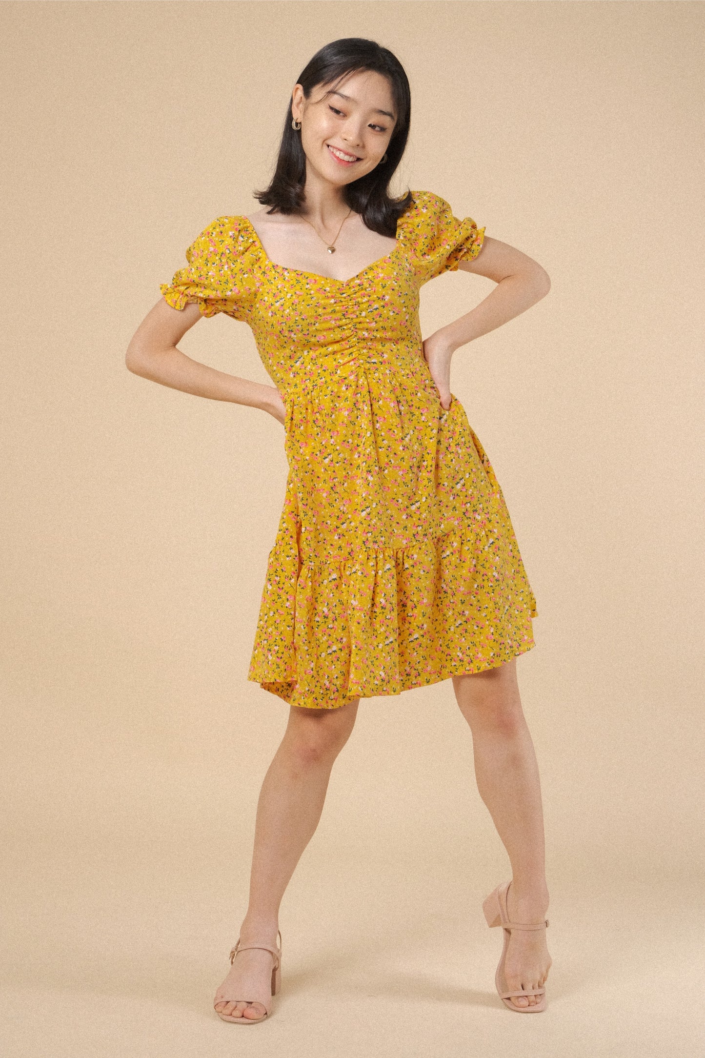 MARTHA DRESS IN YELLOW MUSTARD