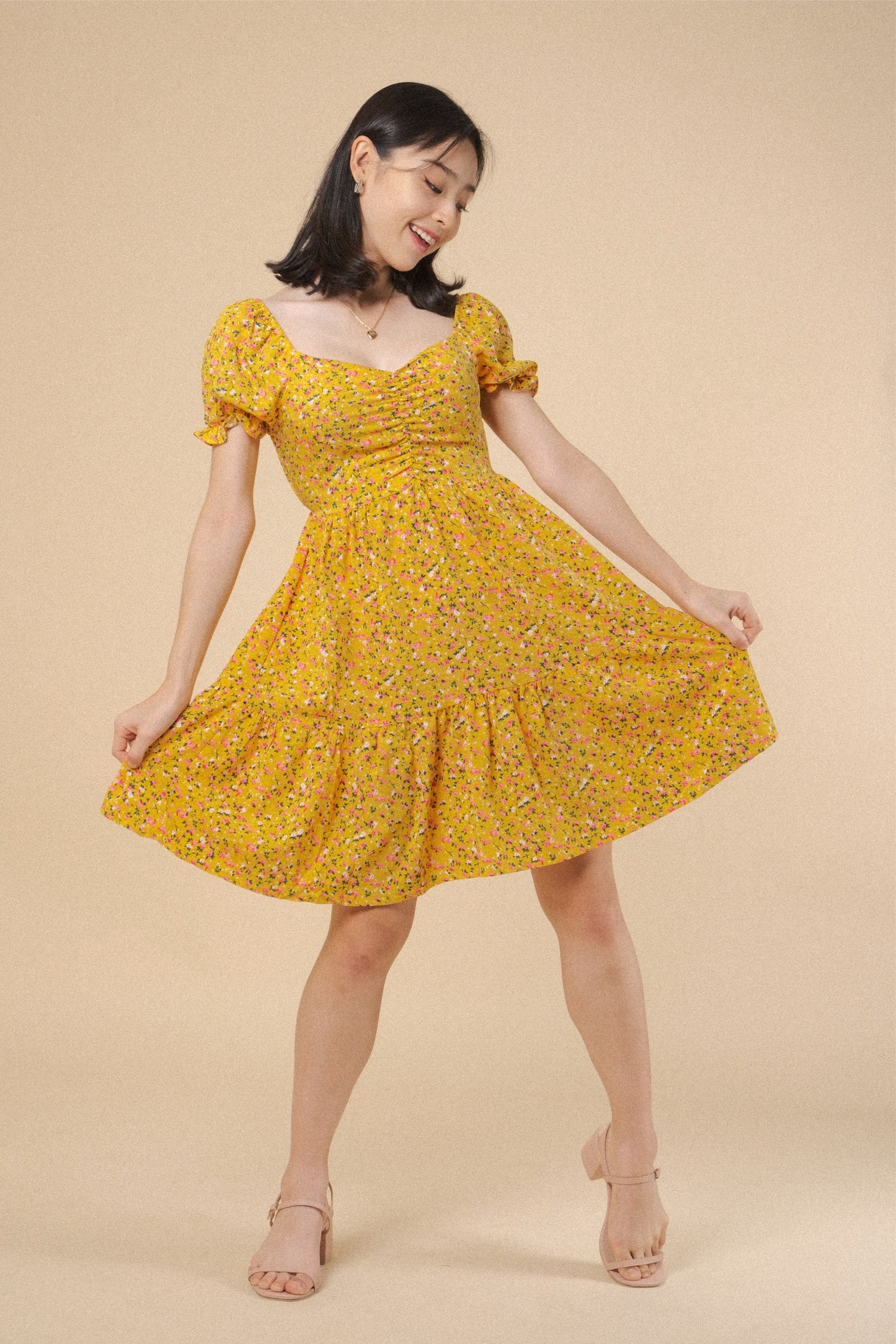 MARTHA DRESS IN YELLOW MUSTARD