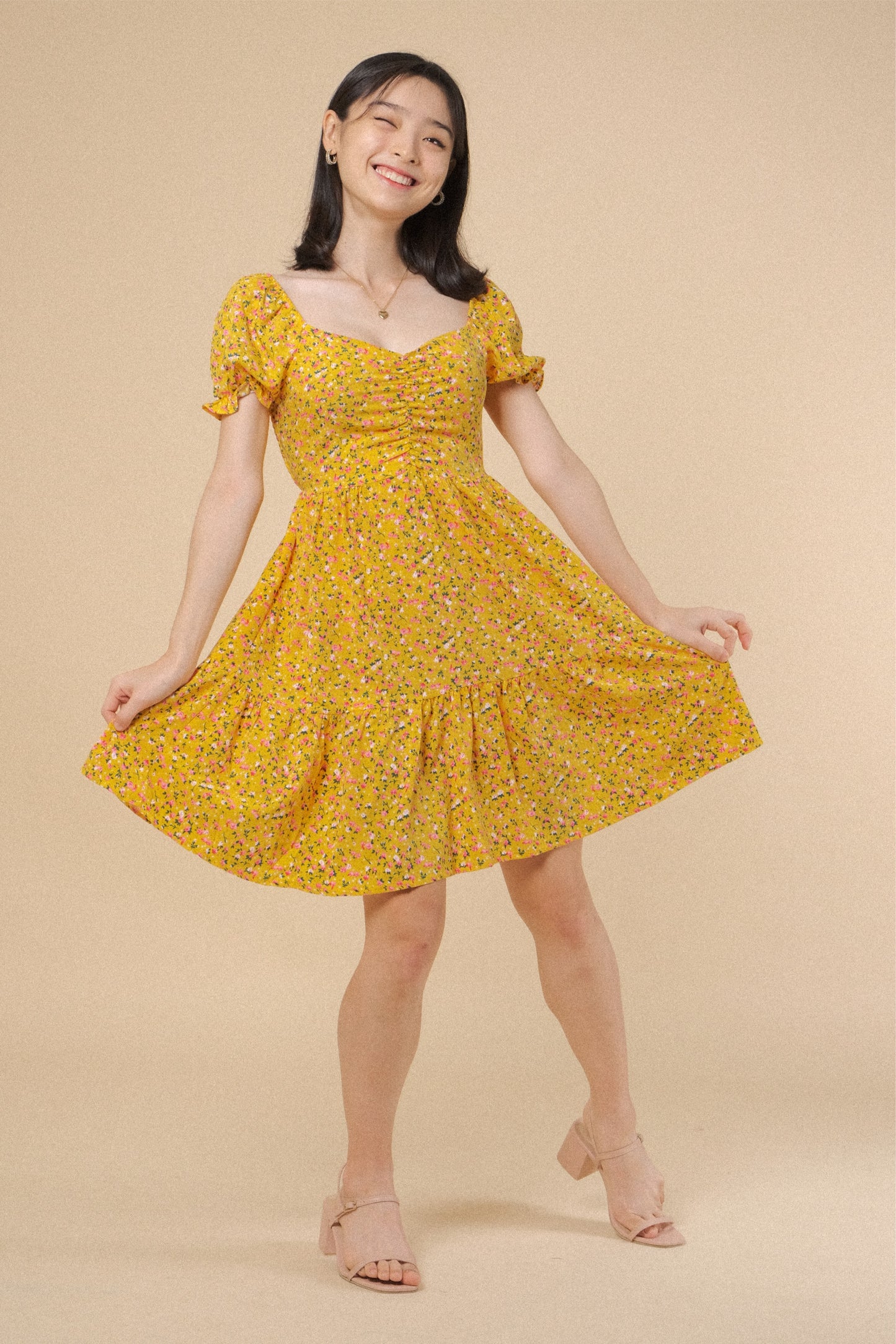 MARTHA DRESS IN YELLOW MUSTARD