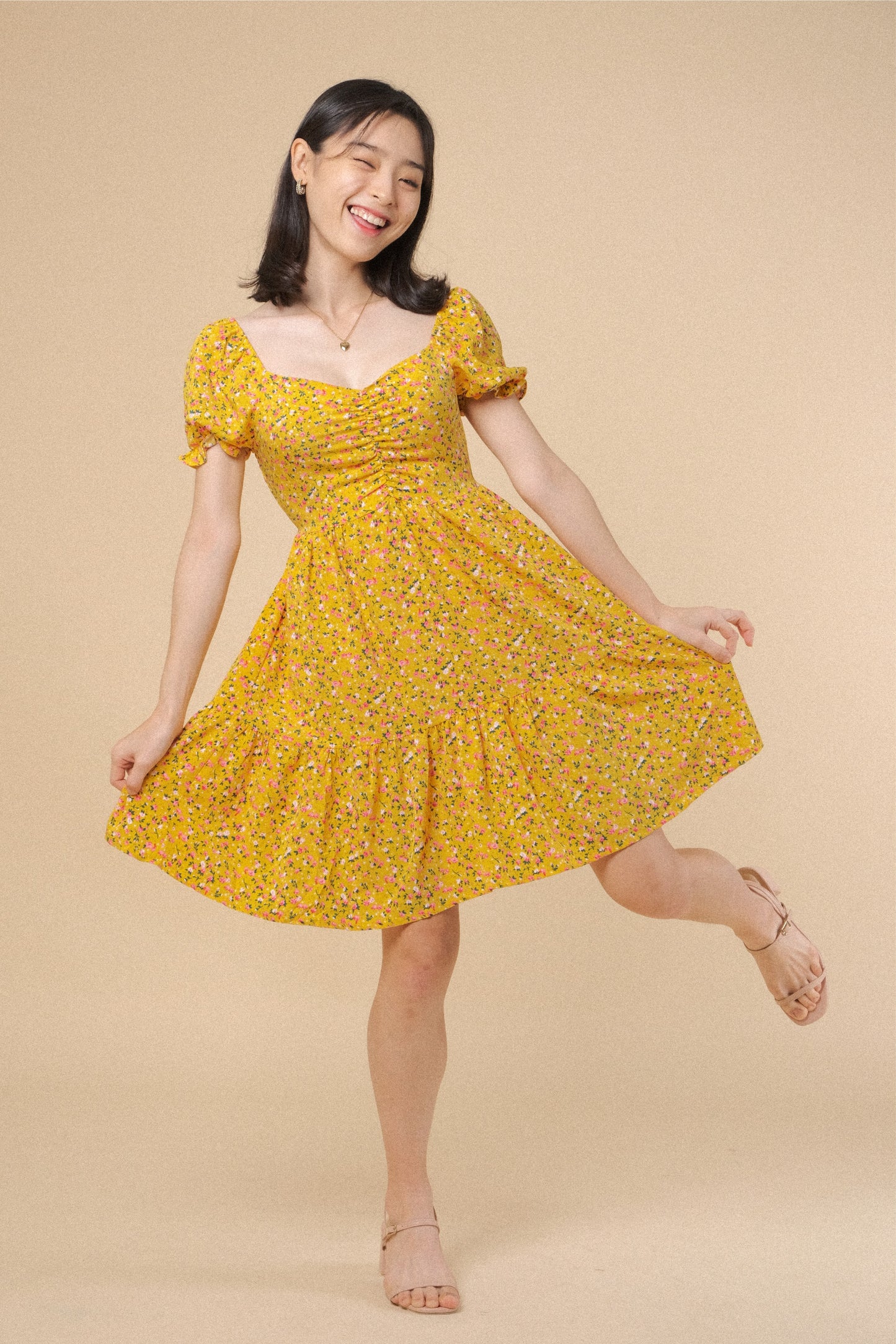 MARTHA DRESS IN YELLOW MUSTARD