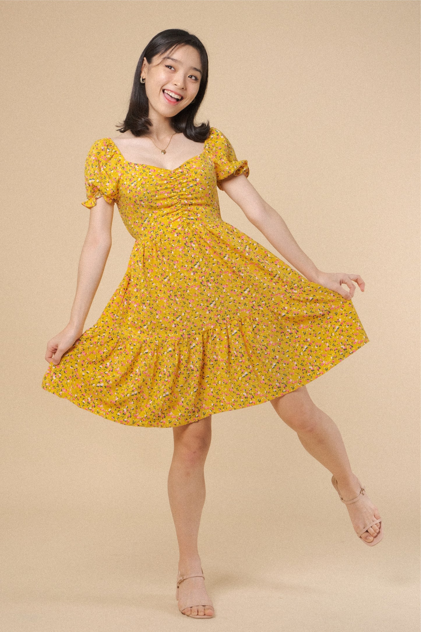 MARTHA DRESS IN YELLOW MUSTARD
