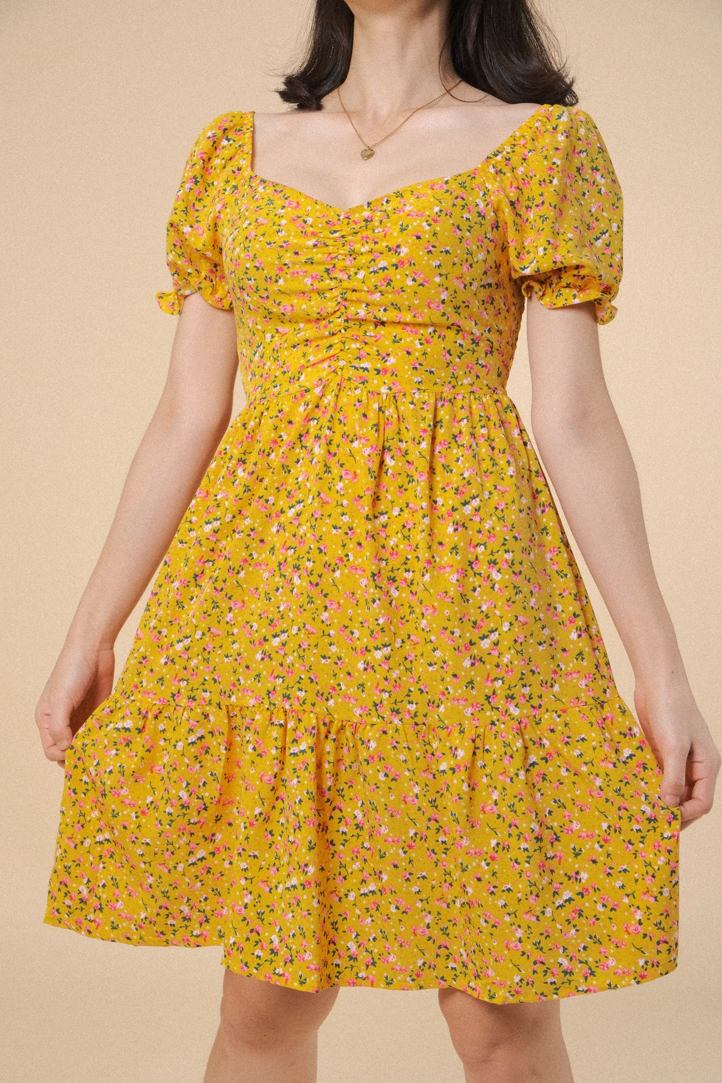 MARTHA DRESS IN YELLOW MUSTARD