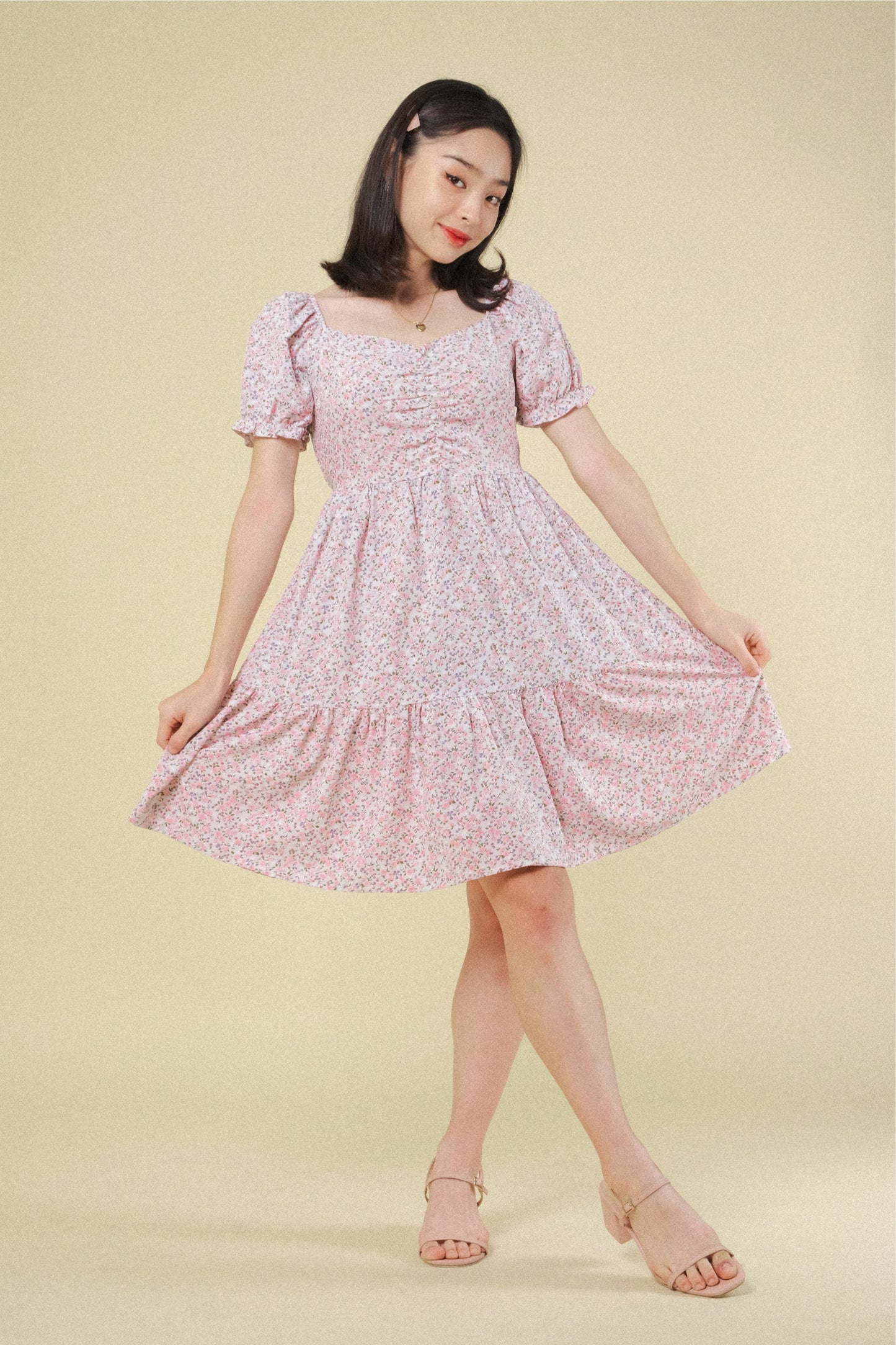MARTHA DRESS IN CREPE PINK