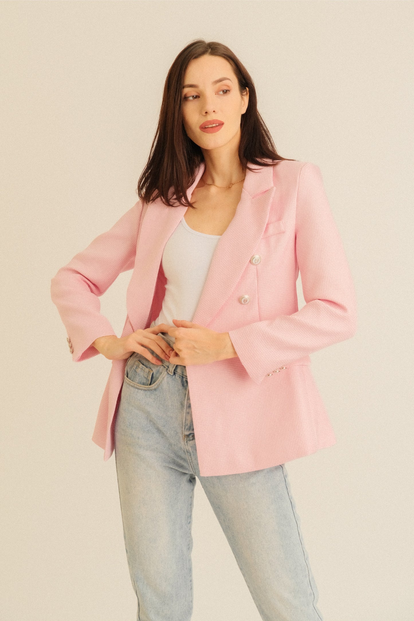 ARCHIE BLAZER IN LIGHT PINK